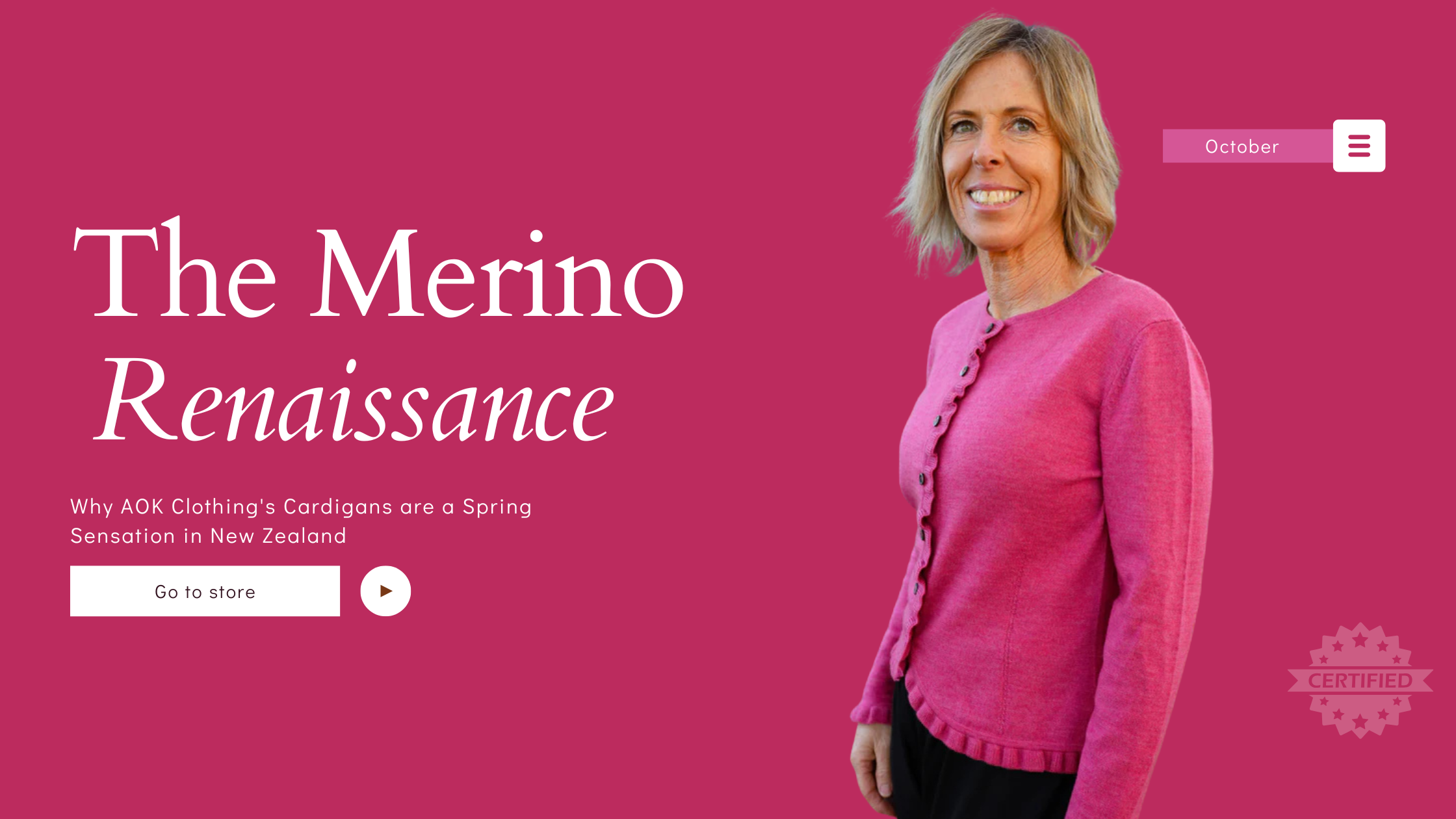 Merino wool cardigan at AOK Clothing