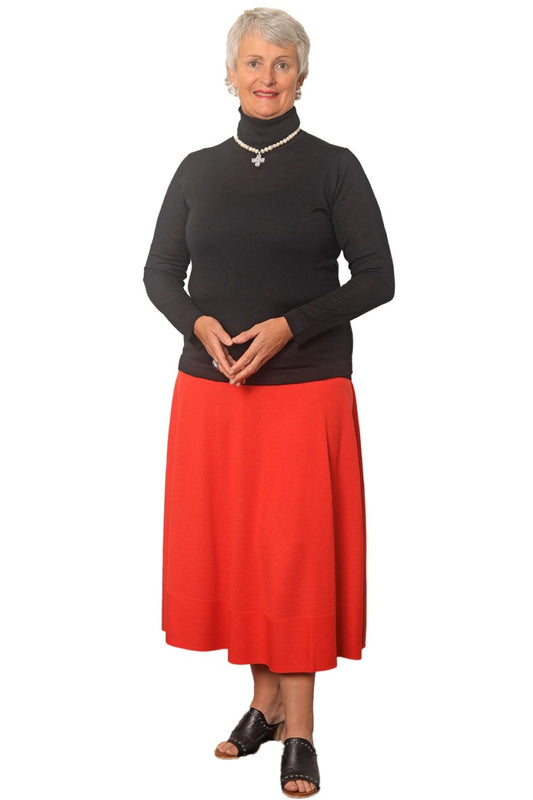 100% Extra Fine Merino Flared Skirt - The Lisa Infrared
