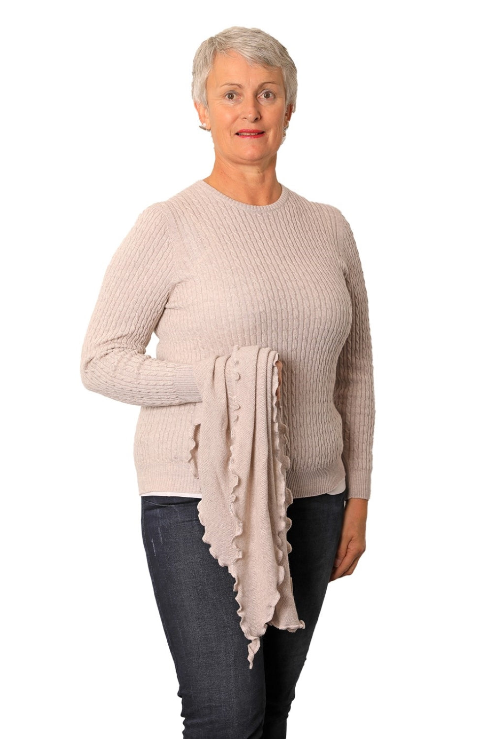 100% Supersoft Merino Triangle Textured Wrap