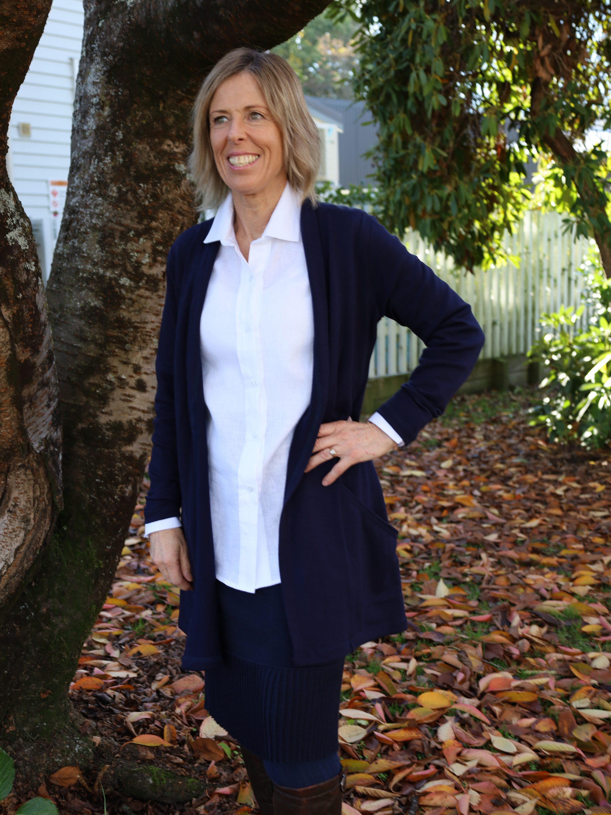 Merino Bay Road Suzanne coat AOK clothing Navy 3
