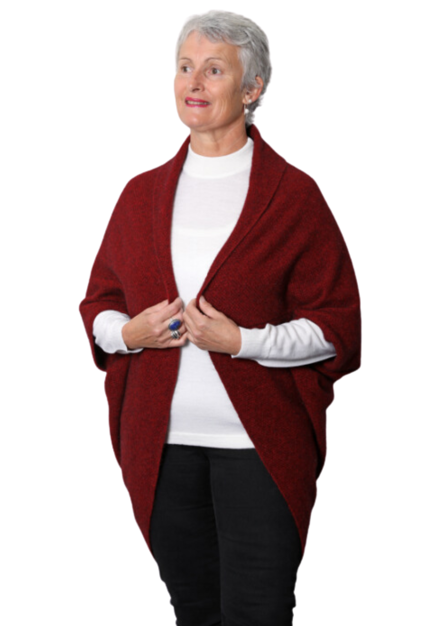 Sangria Merino Possum Longline Wrap from AOK Clothing