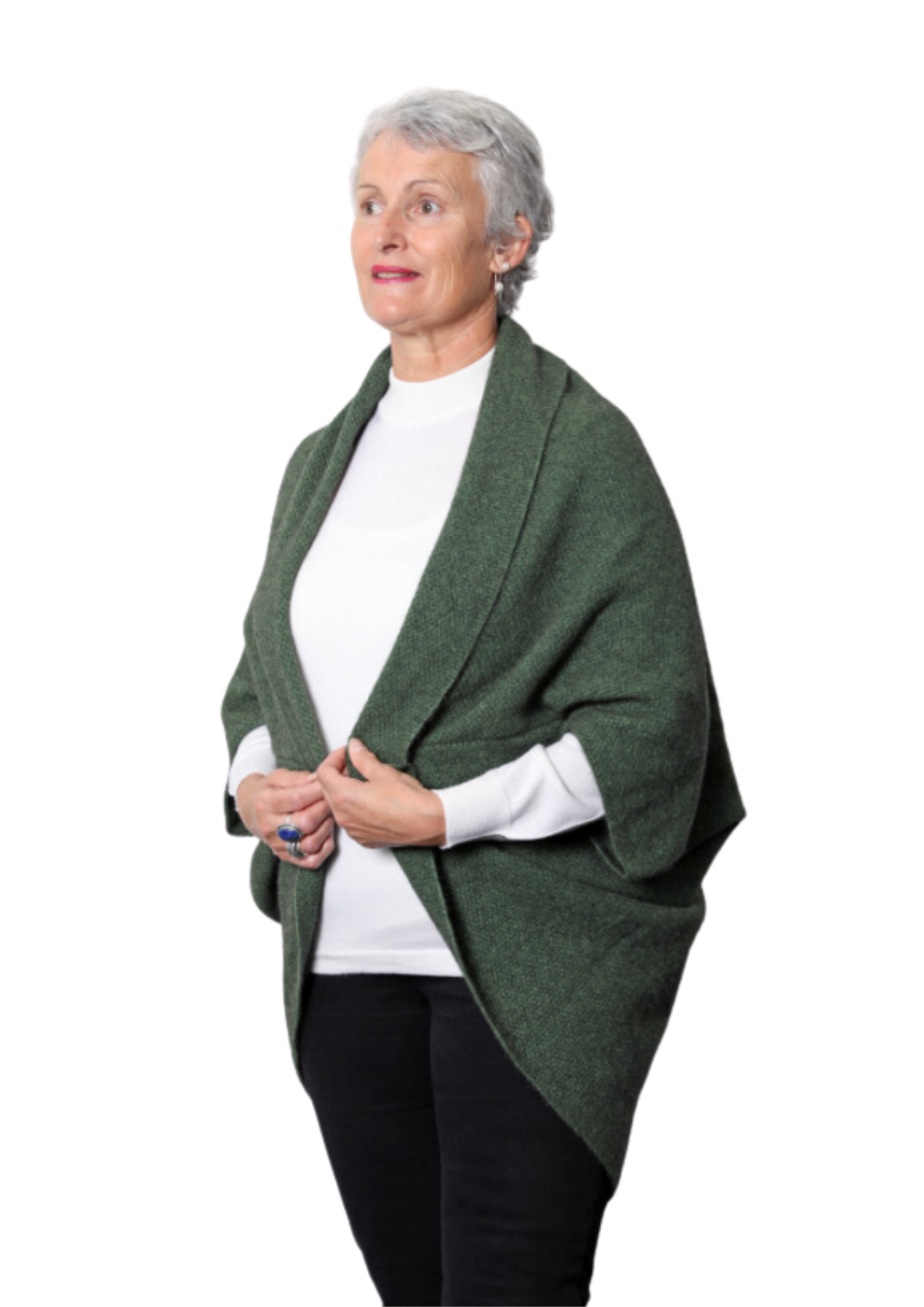 Moss Merino Possum Longline Wrap from AOK Clothing