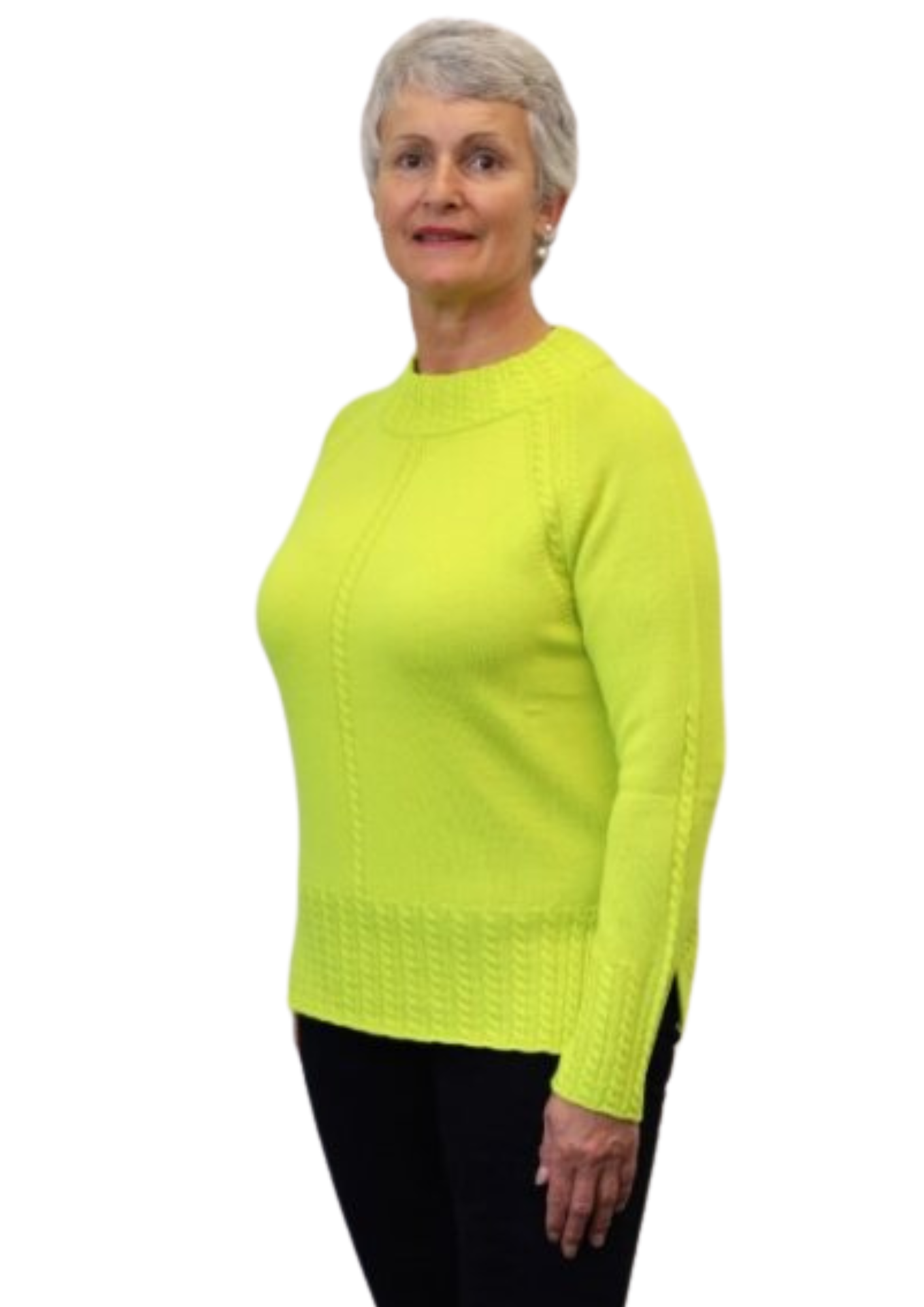 Lena Mock Crew Neck Jumper - 100% Merino Wool Made in Italy