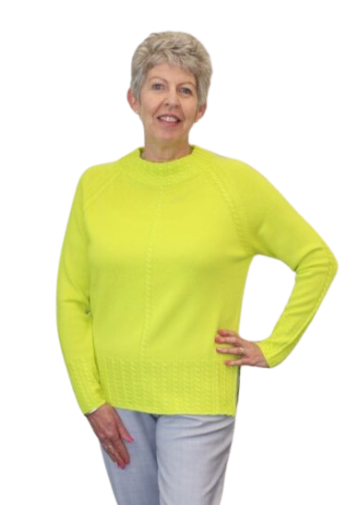 Lena Mock Crew Neck Jumper - 100% Merino Wool Made in Italy