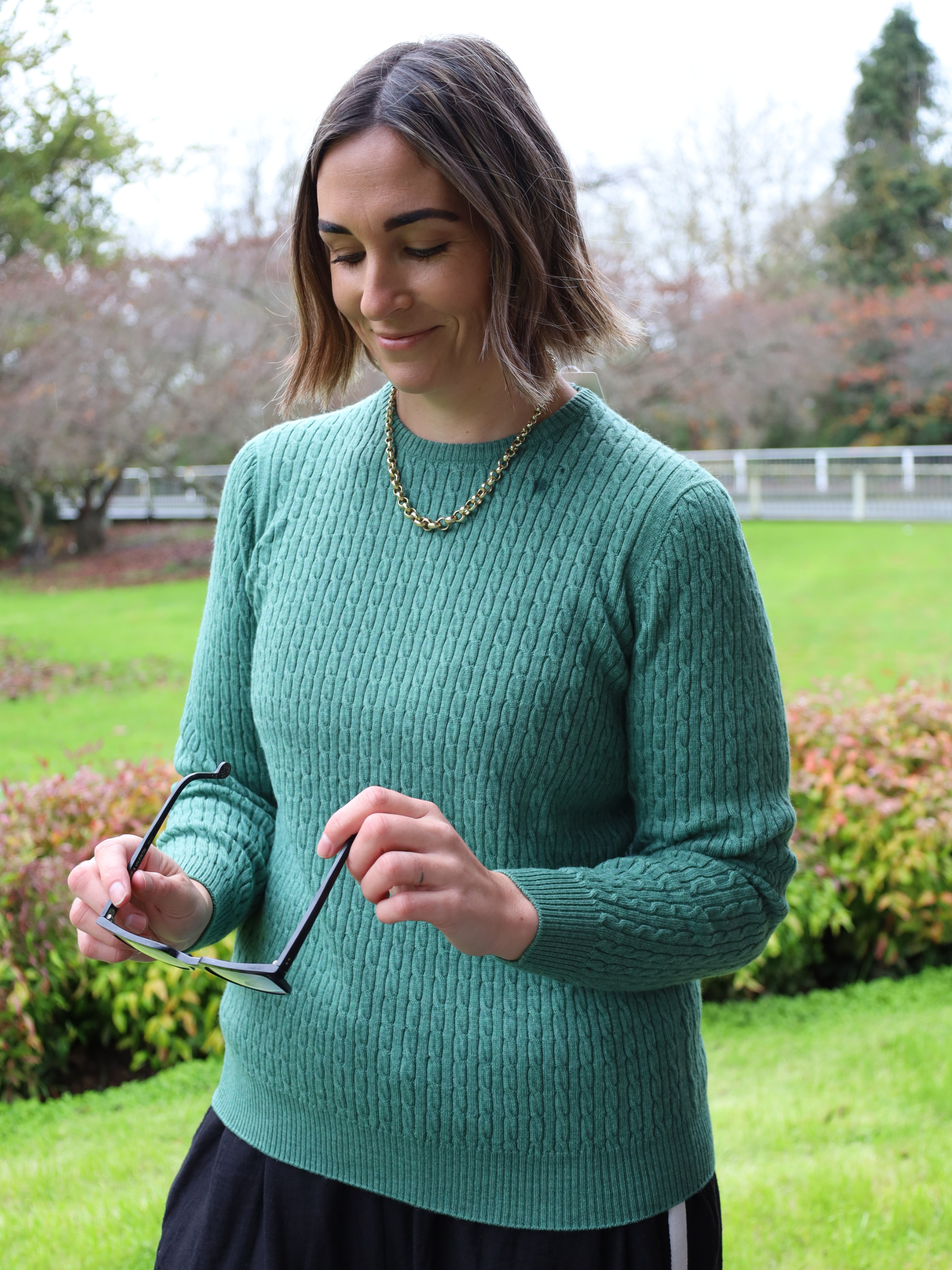 Royal Merino Cable - Green Tea