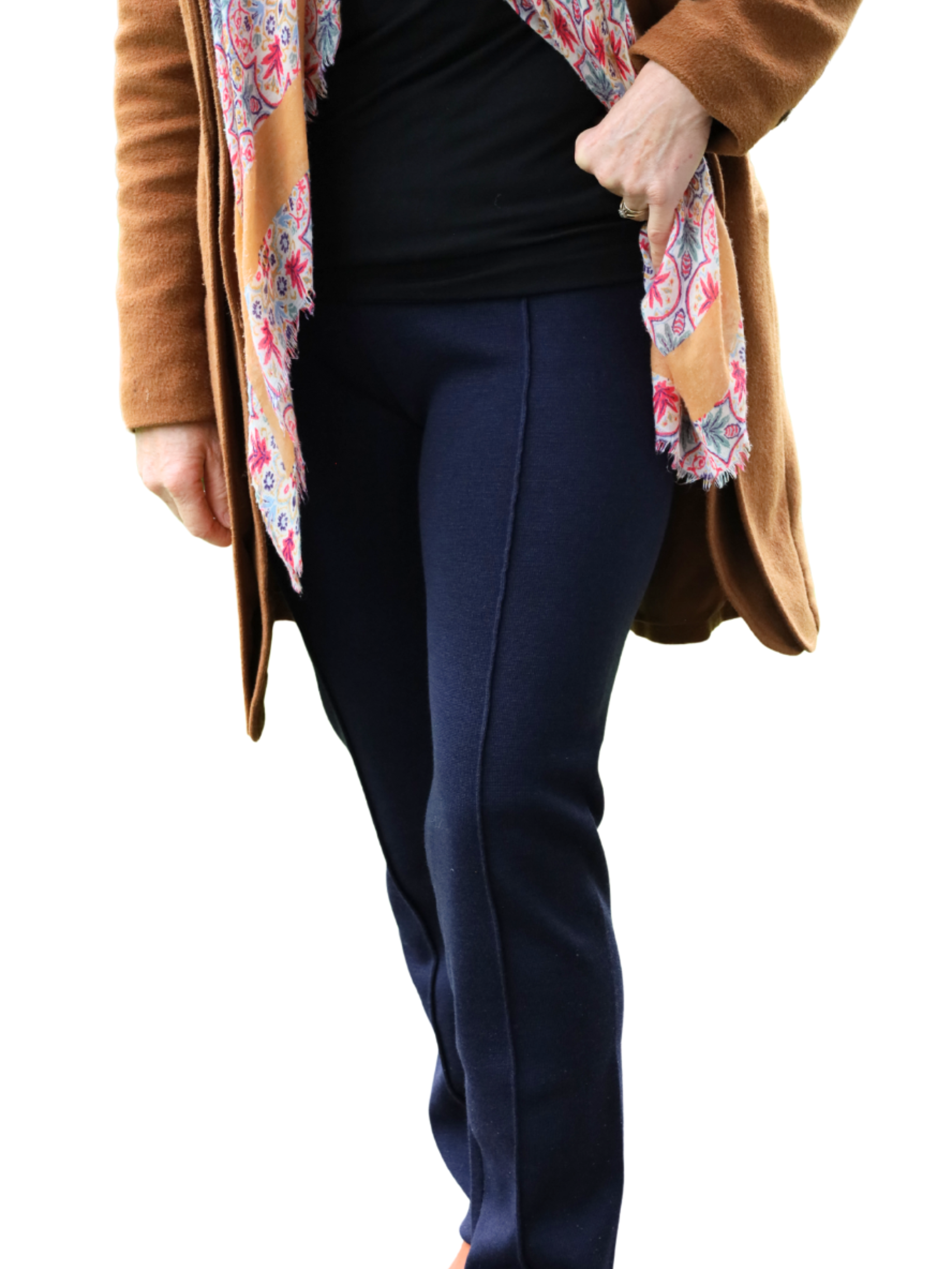 Seamed wool pants at AOK Clothing Navy