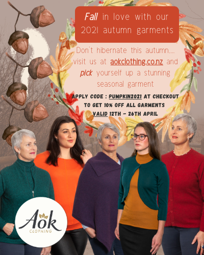 Apply code : PUMPKIN2021 at checkout TO get 10% off all garments  valid 12th - 26th April
