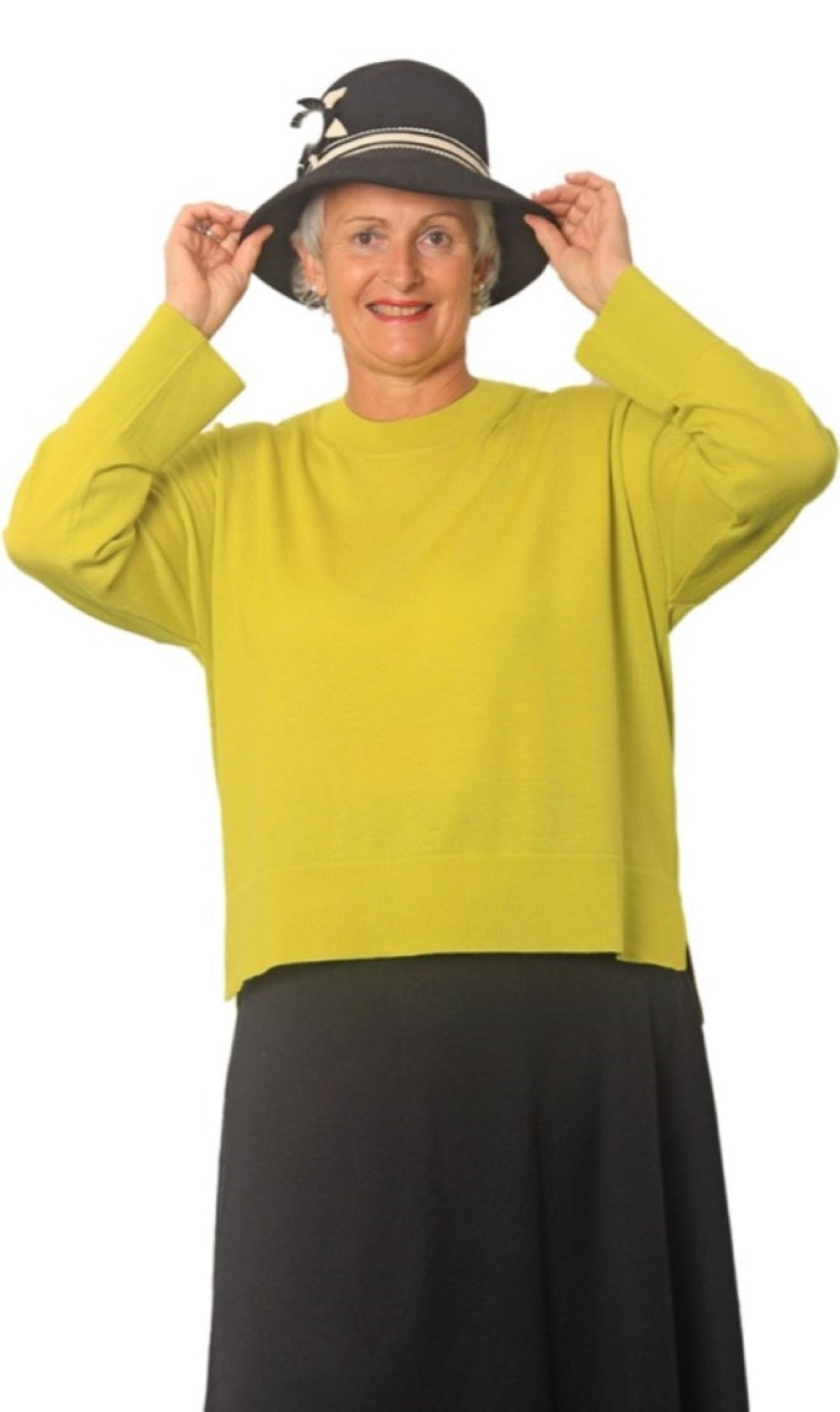 Stacie 100% Merino Crew Neck Jersey Lime