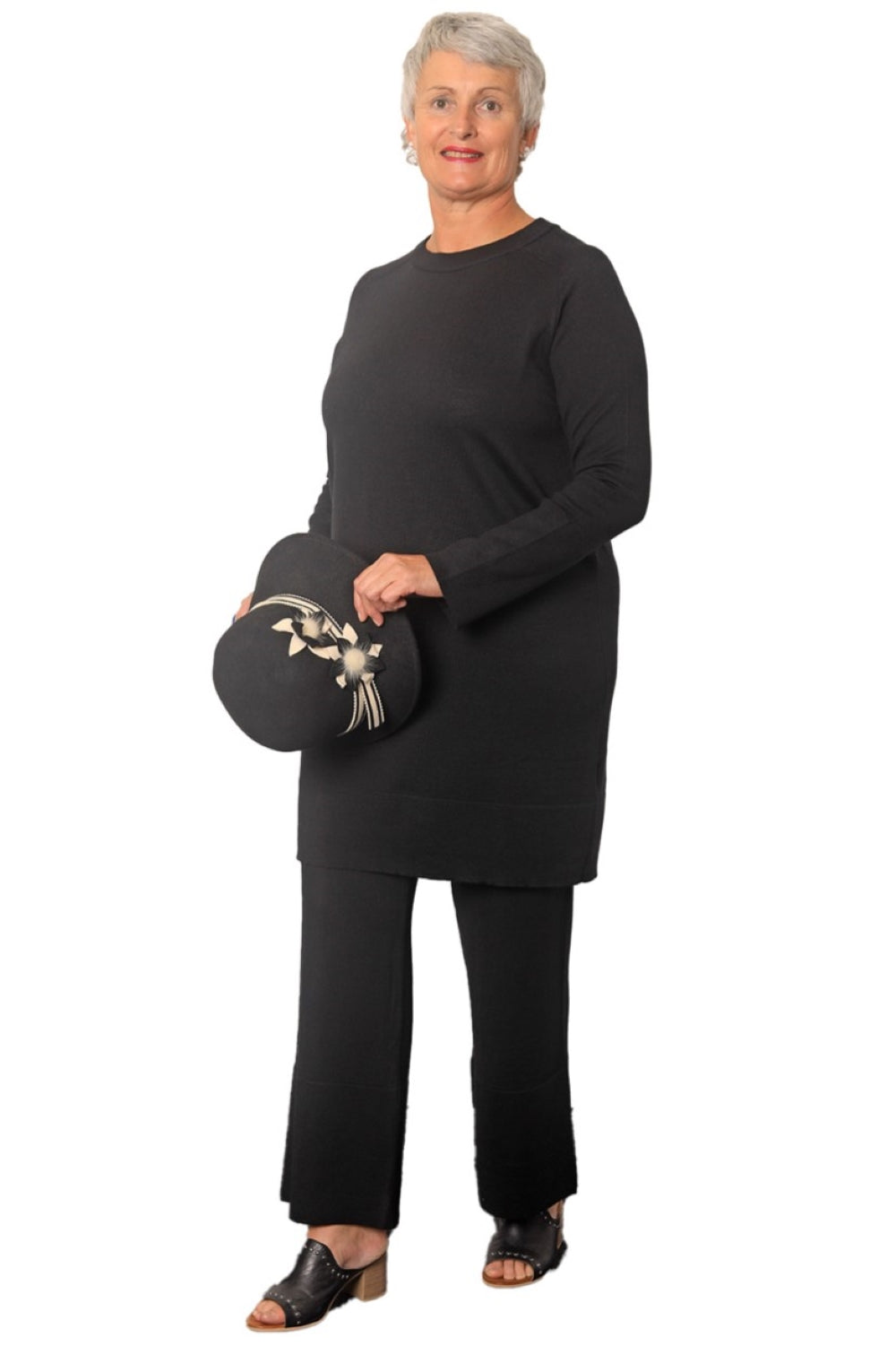 100% Merino Tunic Dress by AOK Clothing - The Stacie Dress Black