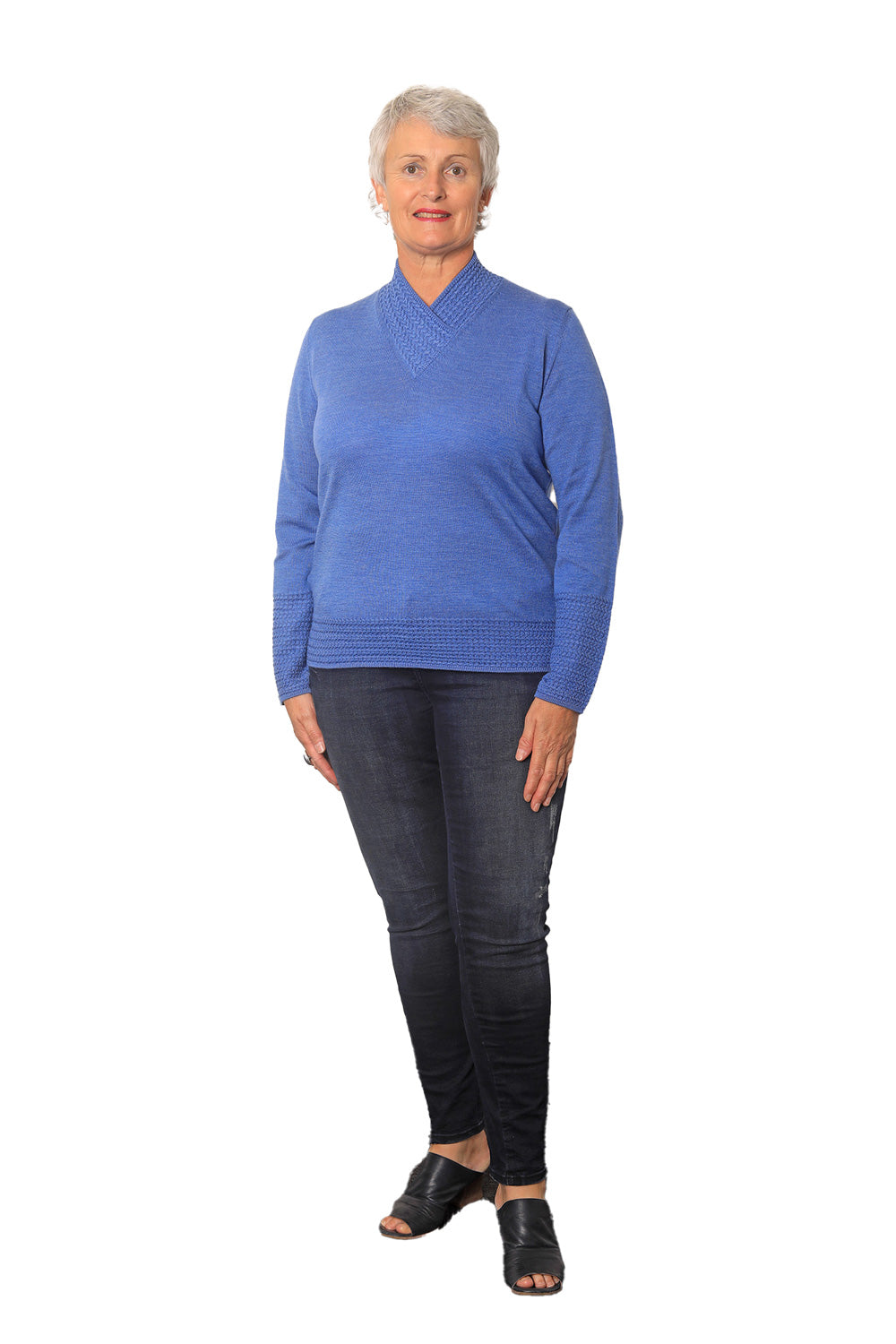 Italian Made Eloise V Neck Jumper - 100% Merino Wool