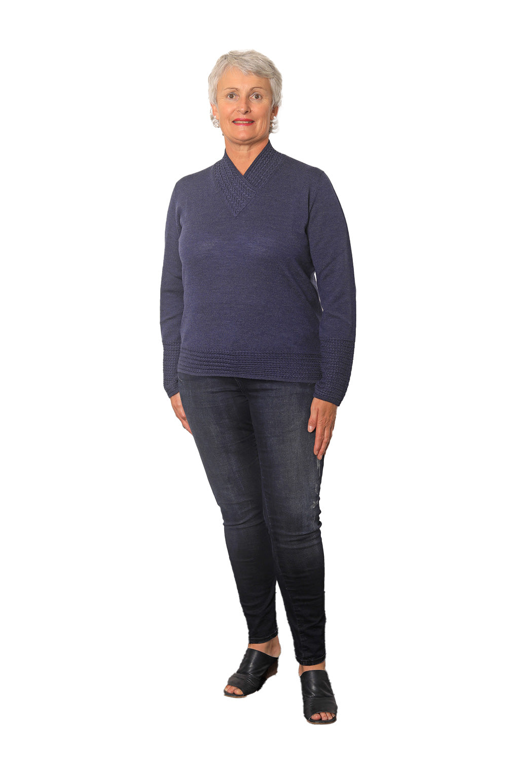 Italian Made Eloise V Neck Jumper - 100% Merino Wool