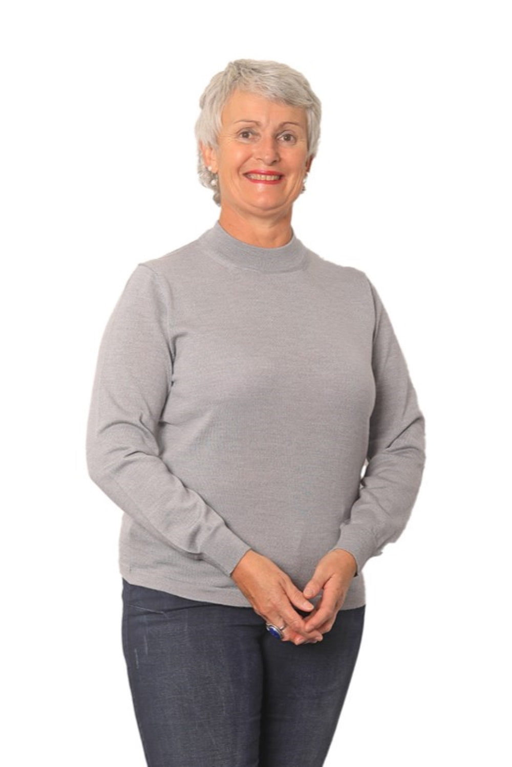 Classic Merino Turtle Neck - Long Sleeves Silver