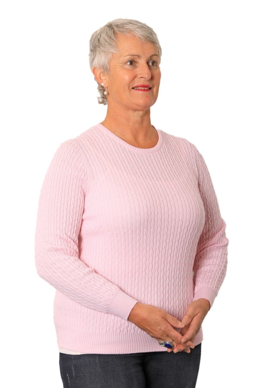 Royal Merino Cable knit pink