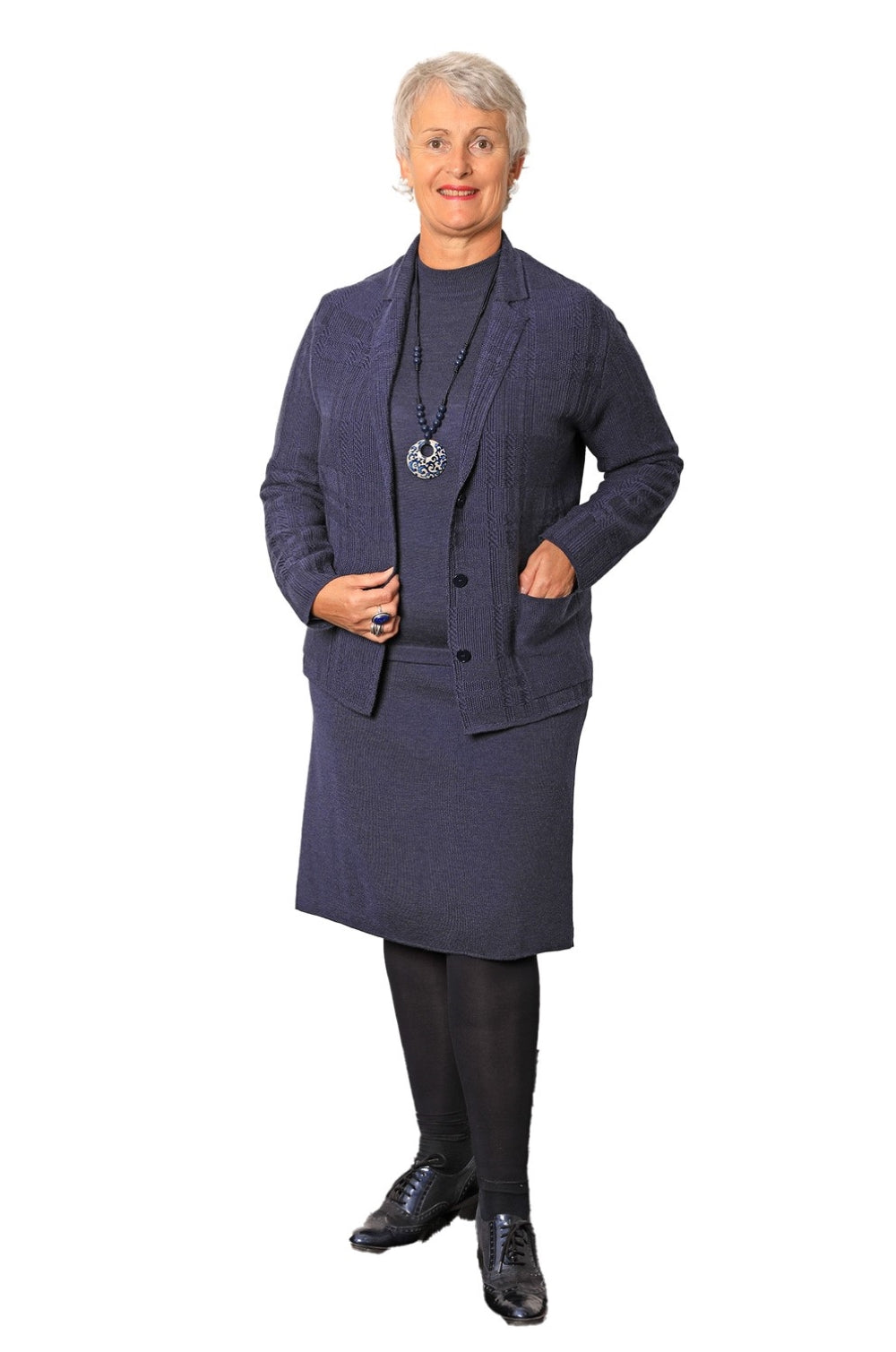 Made in Italy - Merino Plain Graglia Skirt and Giacca Jacket