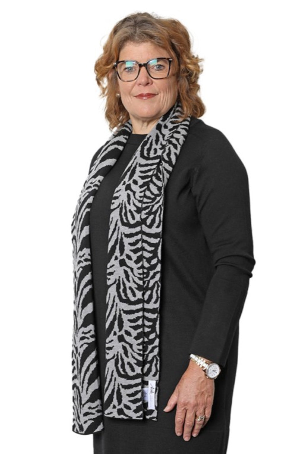 Zebrata - 100% Merino Scarf Black
