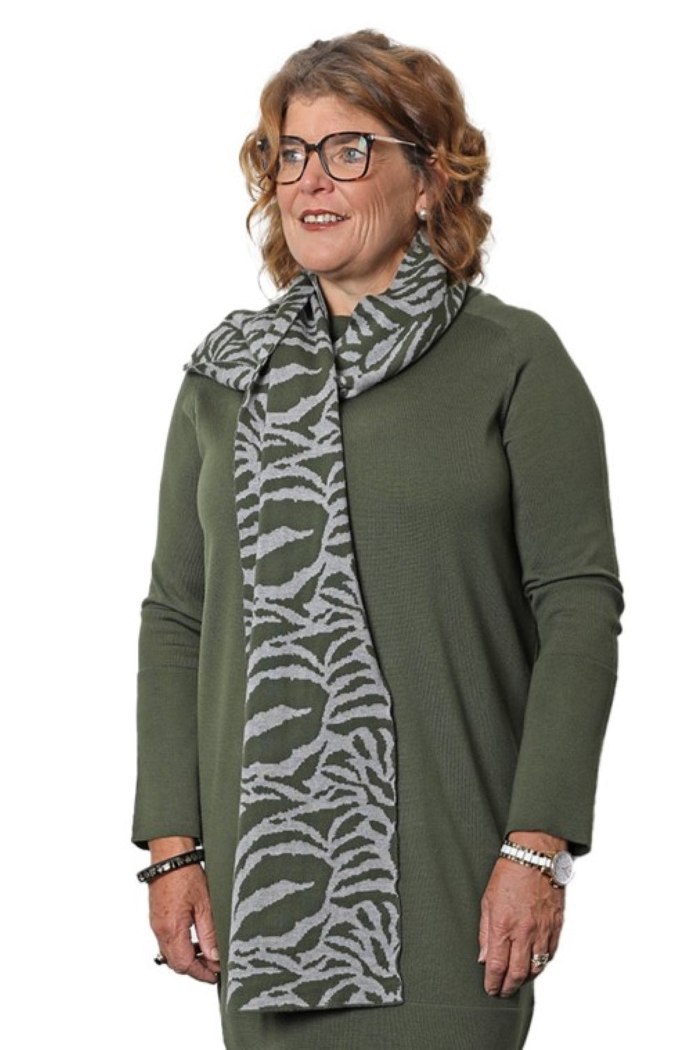 Zebrata - 100% Merino Scarf -Militare