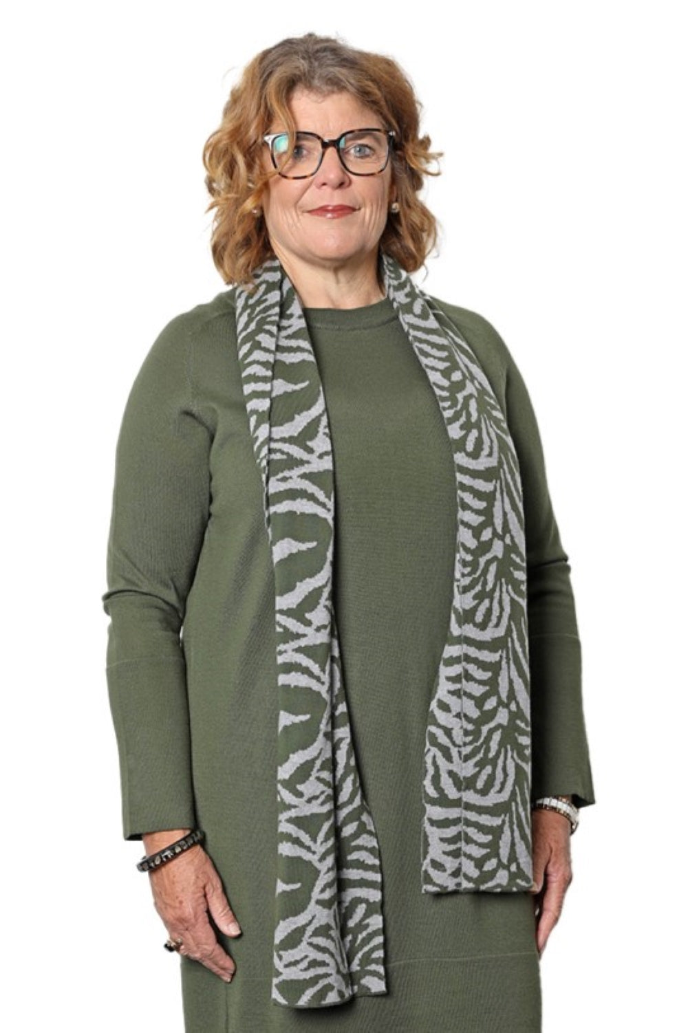 Zebrata - 100% Merino Scarf -Militare