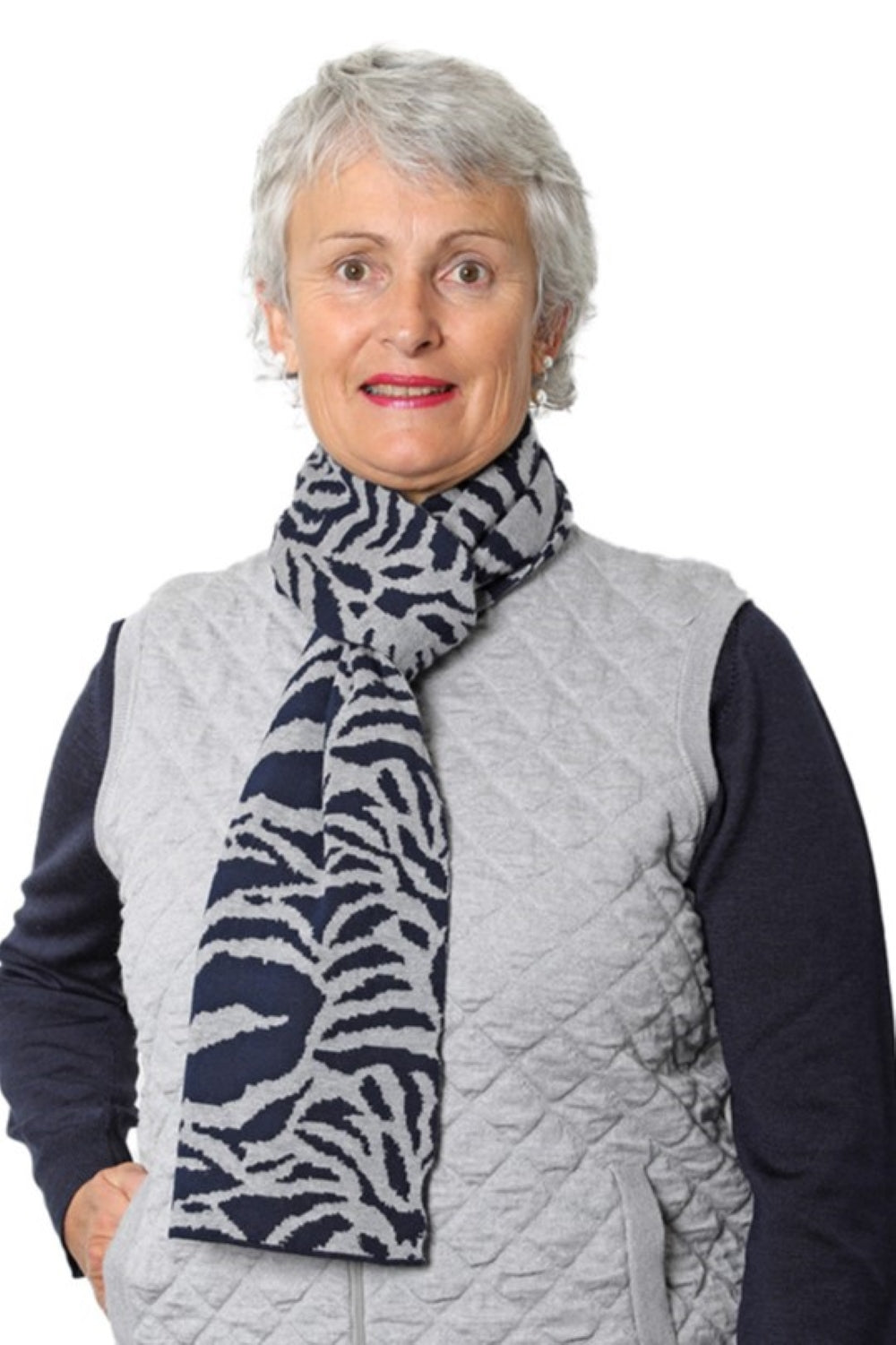 Zebrata - 100% Merino Scarf - Midnight