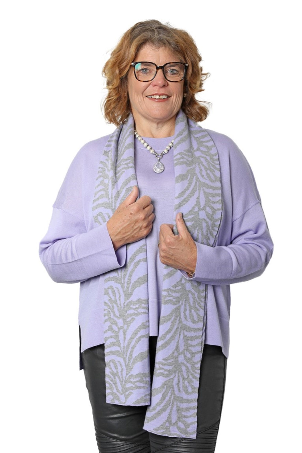 Zebrata - 100% Merino Scarf -Lavender