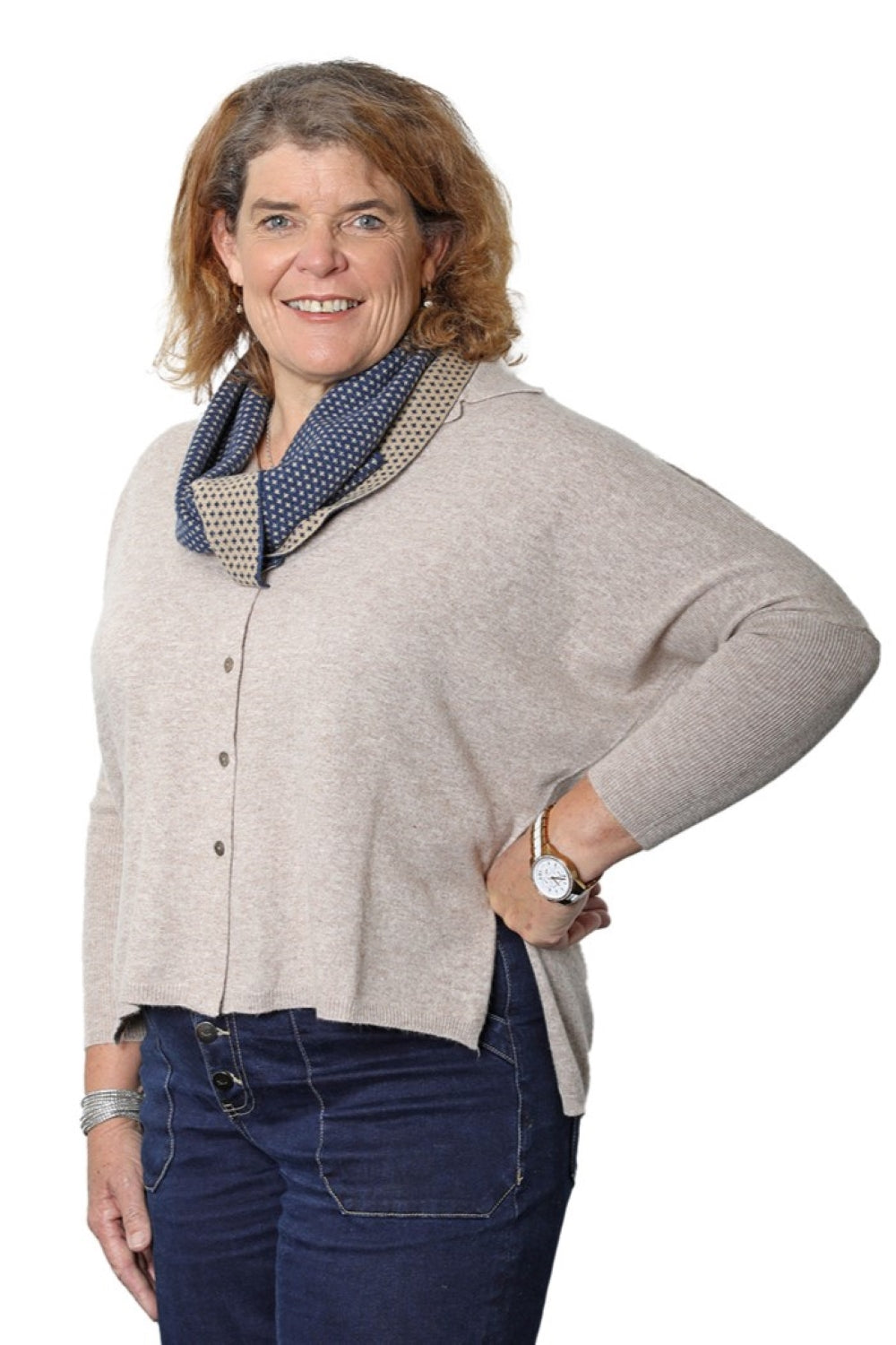 Cashmere Merino Collar Maxi Cardigan Oatmeal 