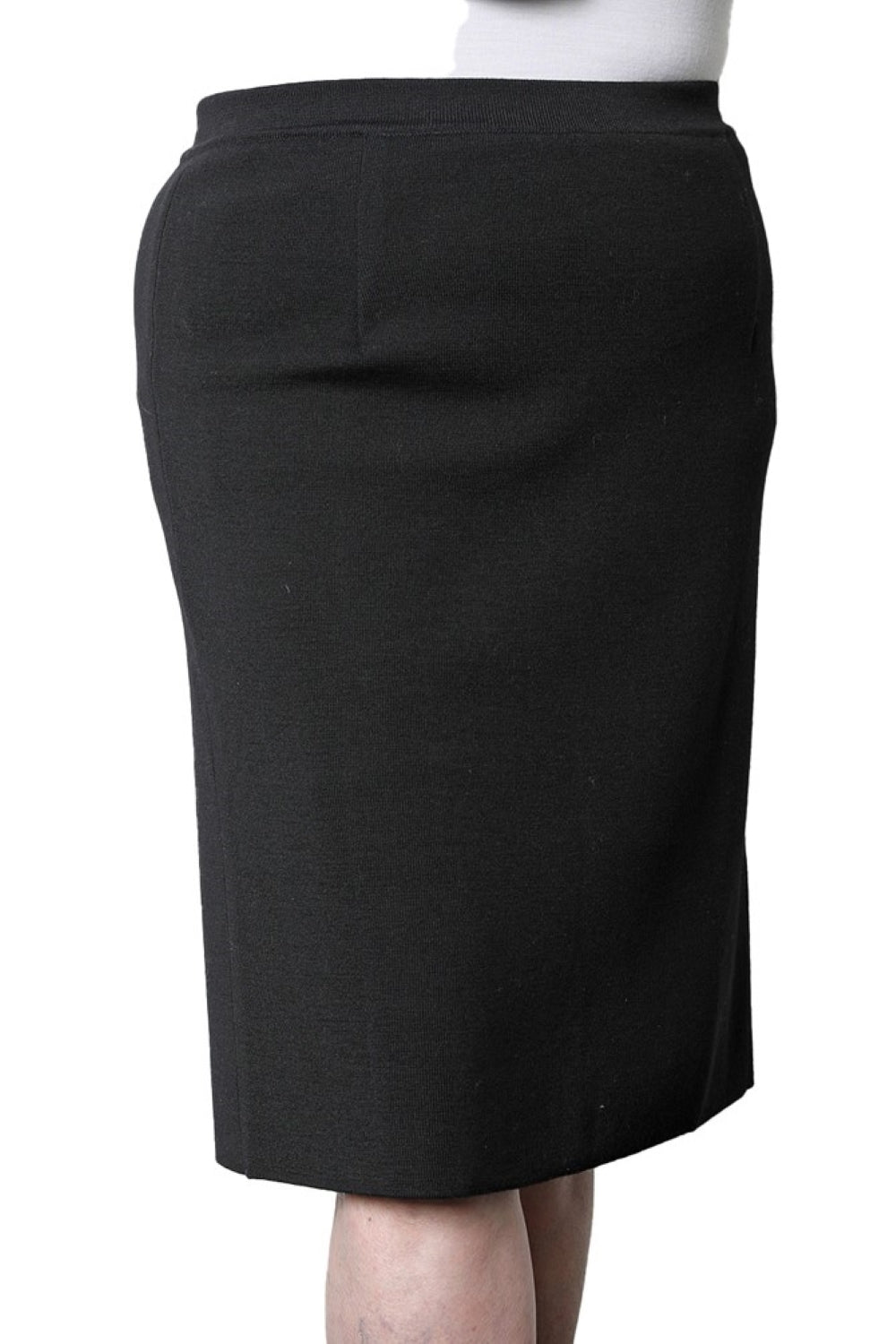 Products Made in Italy - Merino Plain Skirt Black
