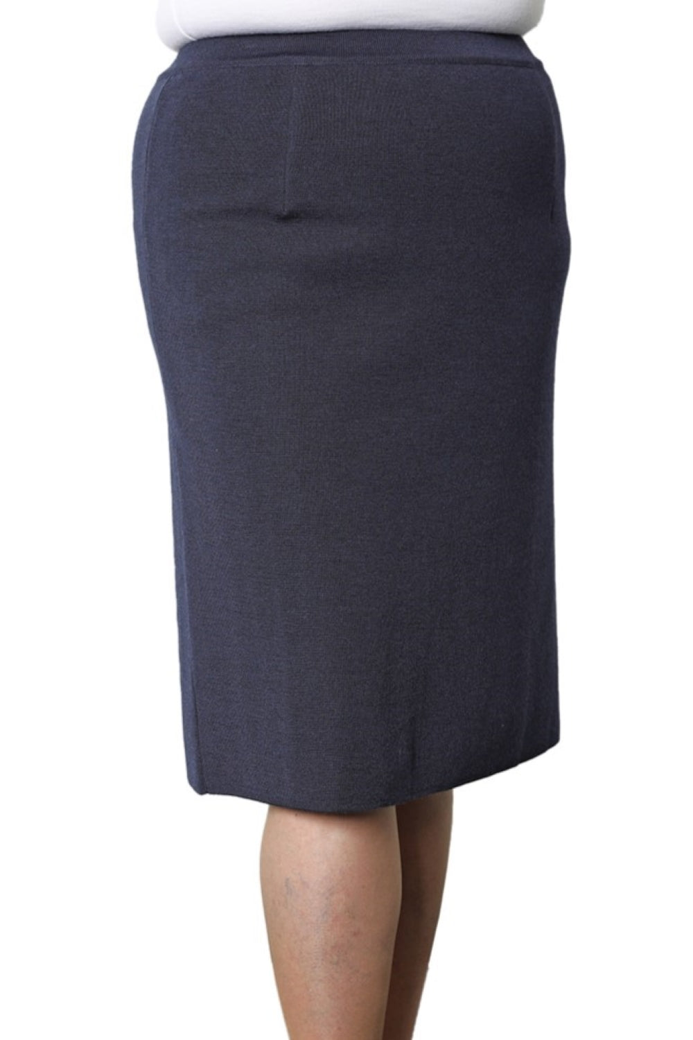 Products Made in Italy - Merino Plain Skirt Navy