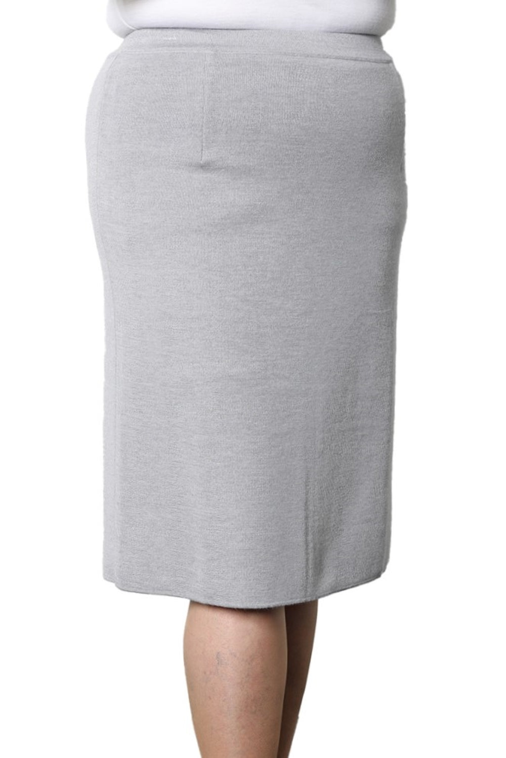 Products Made in Italy - Merino Plain Skirt Silver