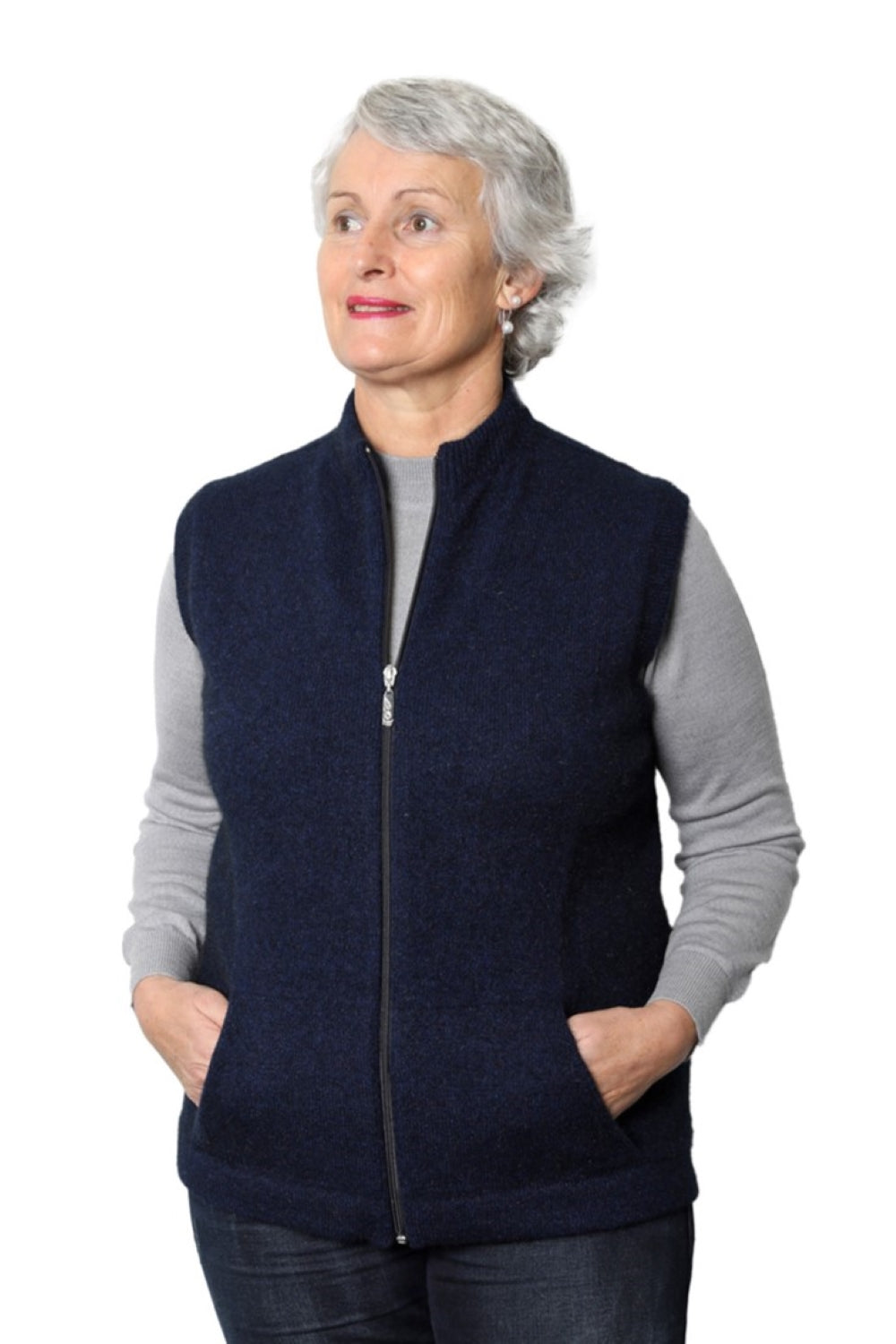 Merino Possum Sleeveless Vest - Maritime