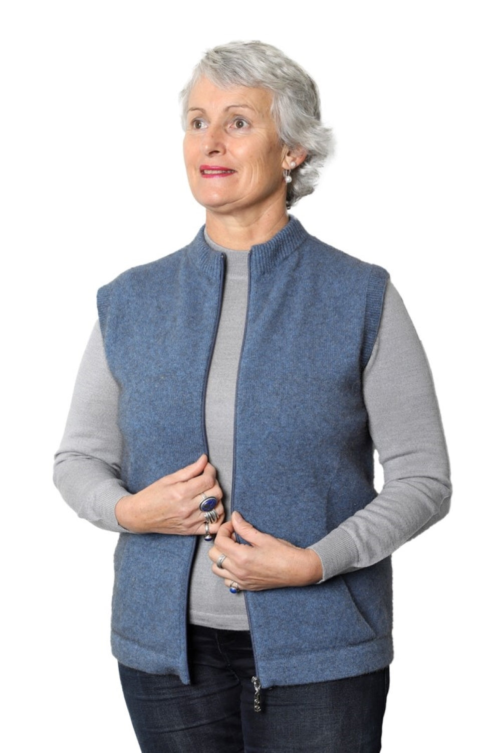 Merino Possum Sleeveless Vest - bahama