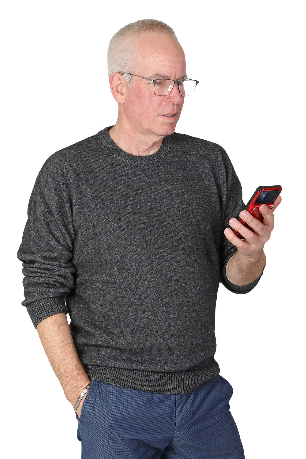 Merino Possum Crew Neck Jumper -Morraine