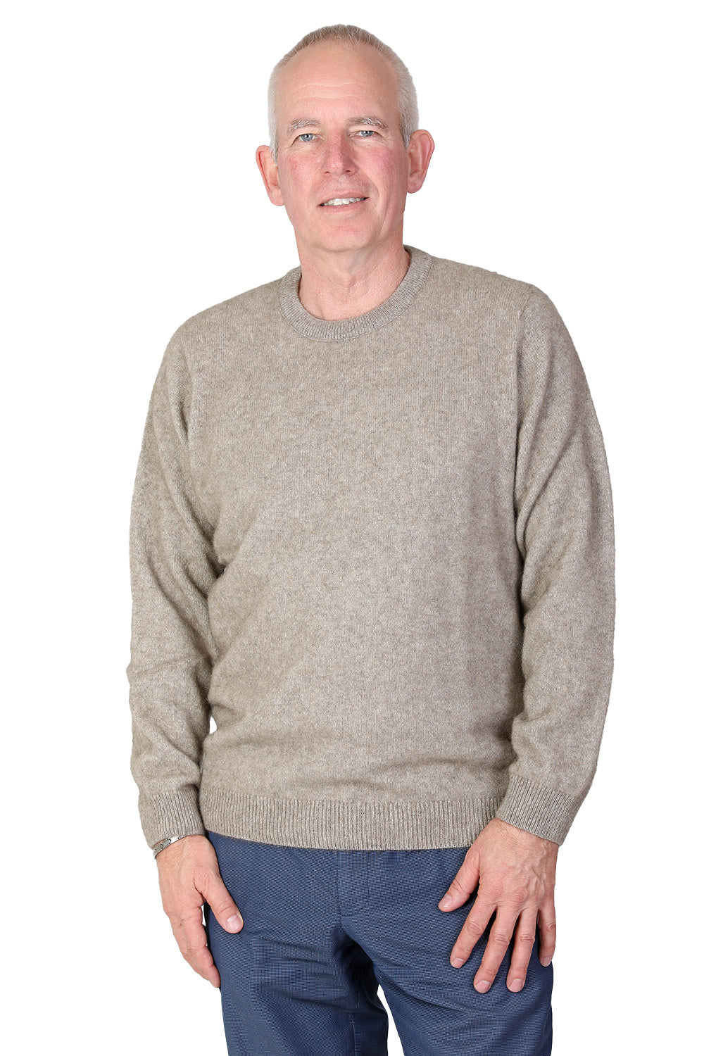 Merino Possum Crew Neck Jumper - Oyster
