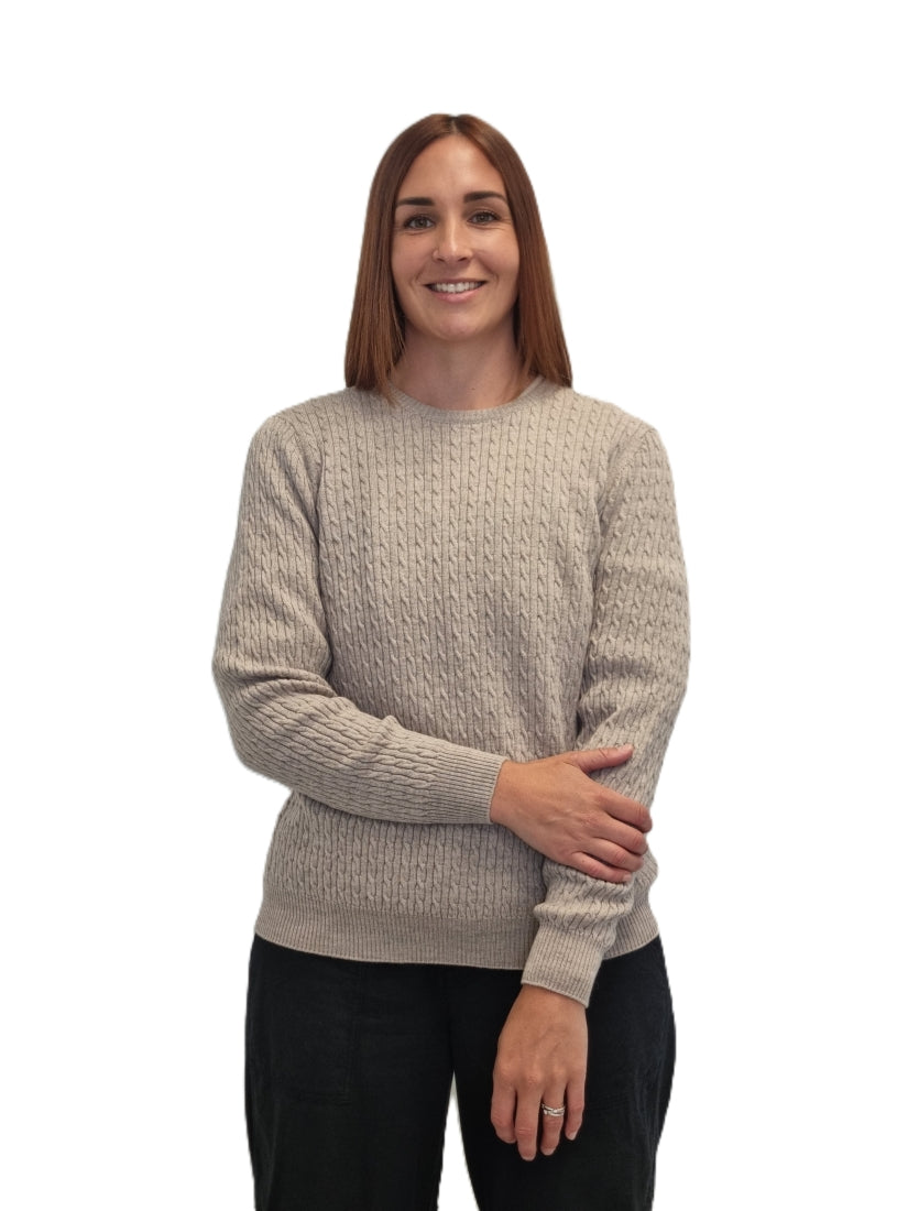 100% Supersoft Extra Fine Merino Cable Crew