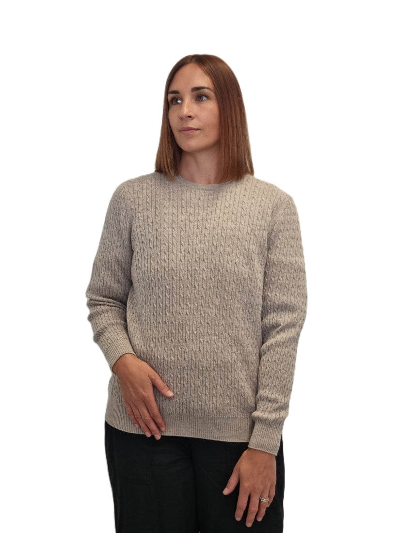 100% Supersoft Extra Fine Merino Cable Crew