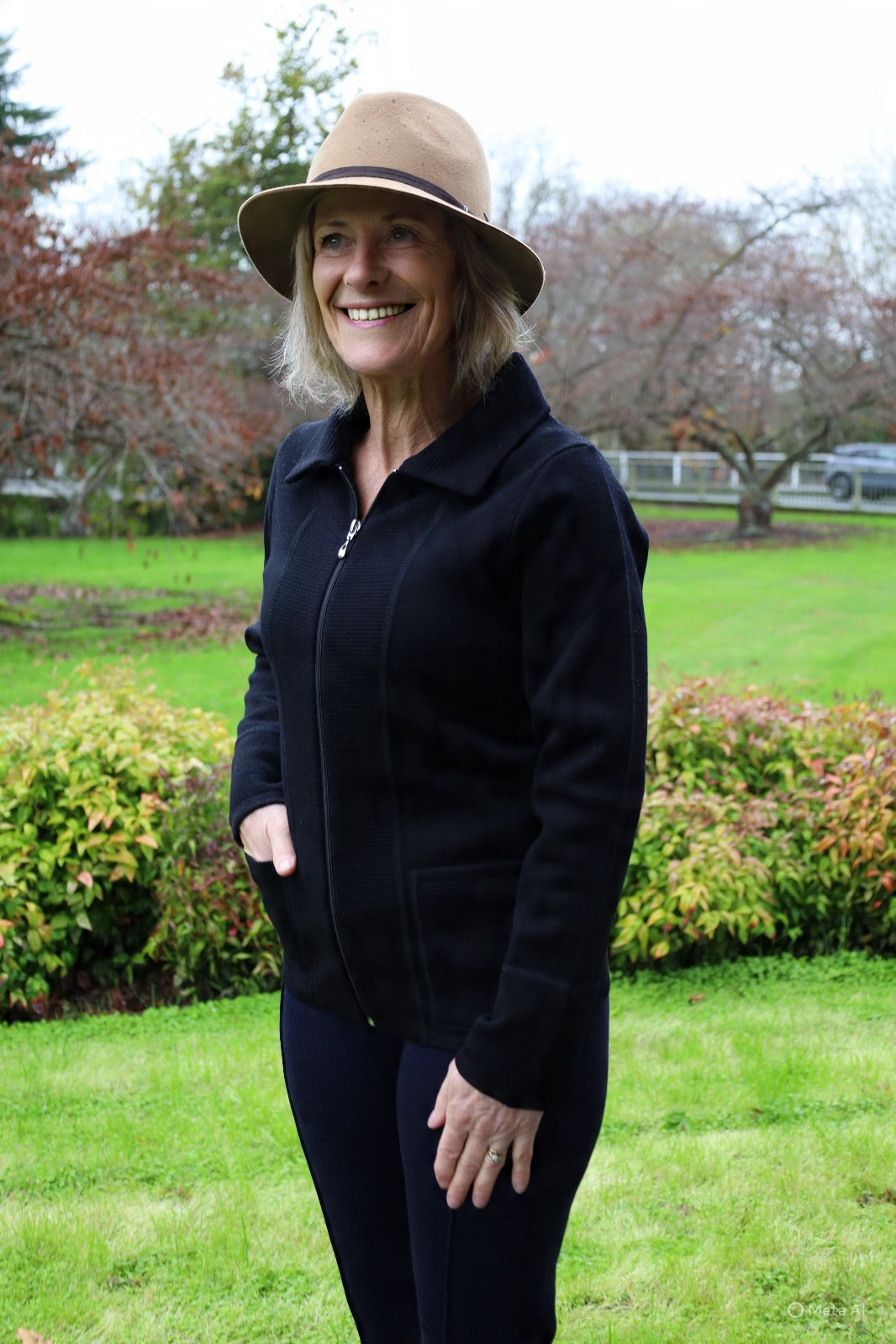 100% Merino Hannah Zip Jacket with Pockets