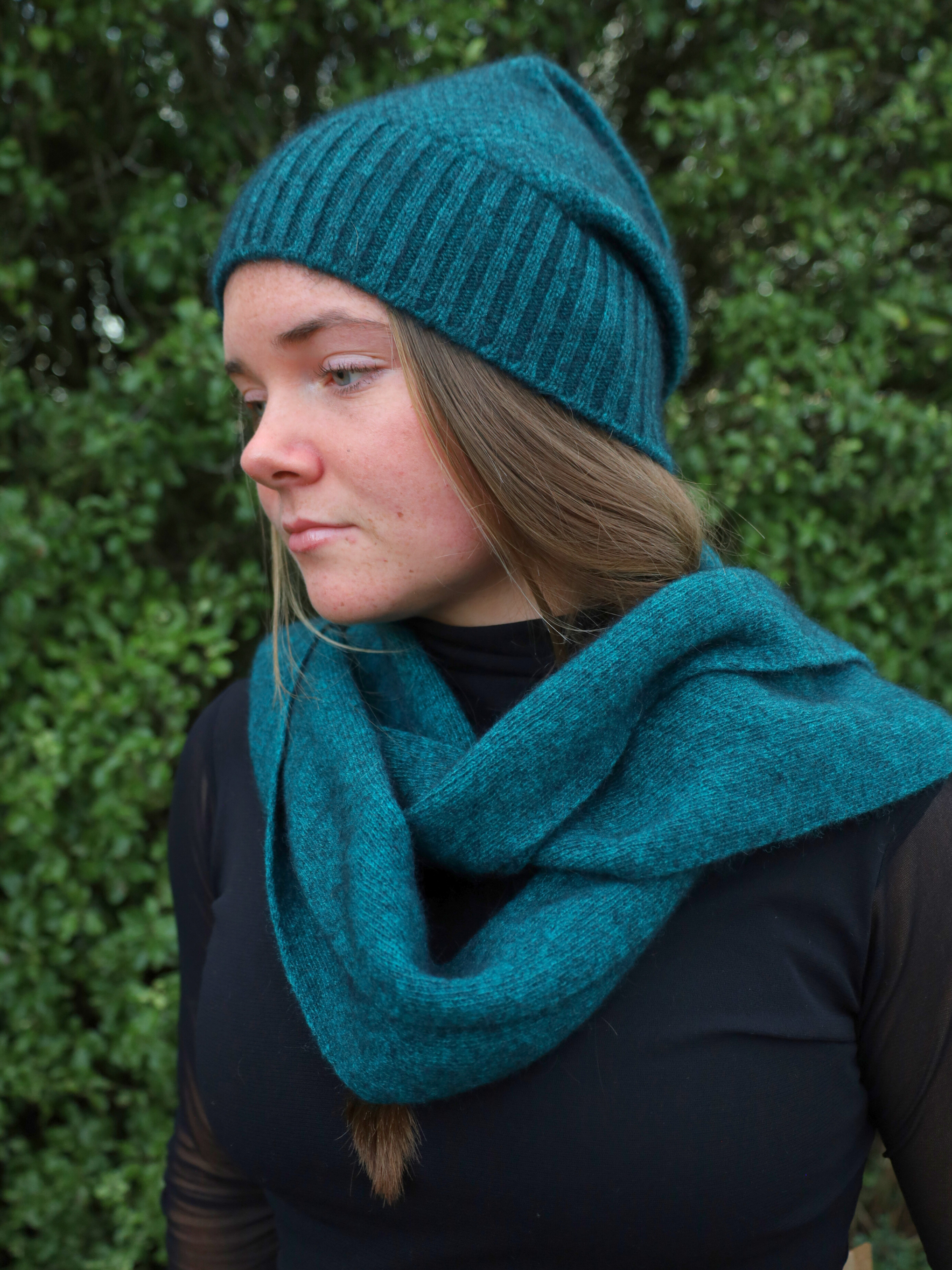 merino possum scarf paua