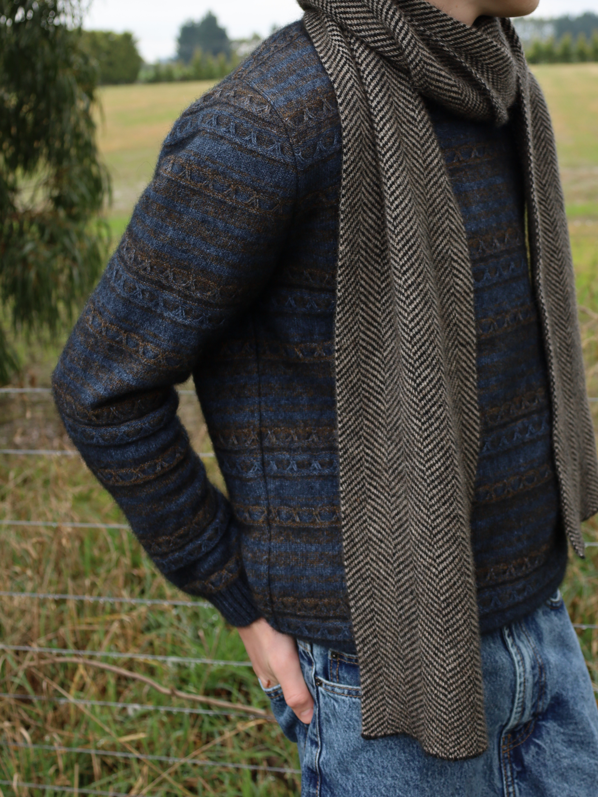 mens tan possum scarf