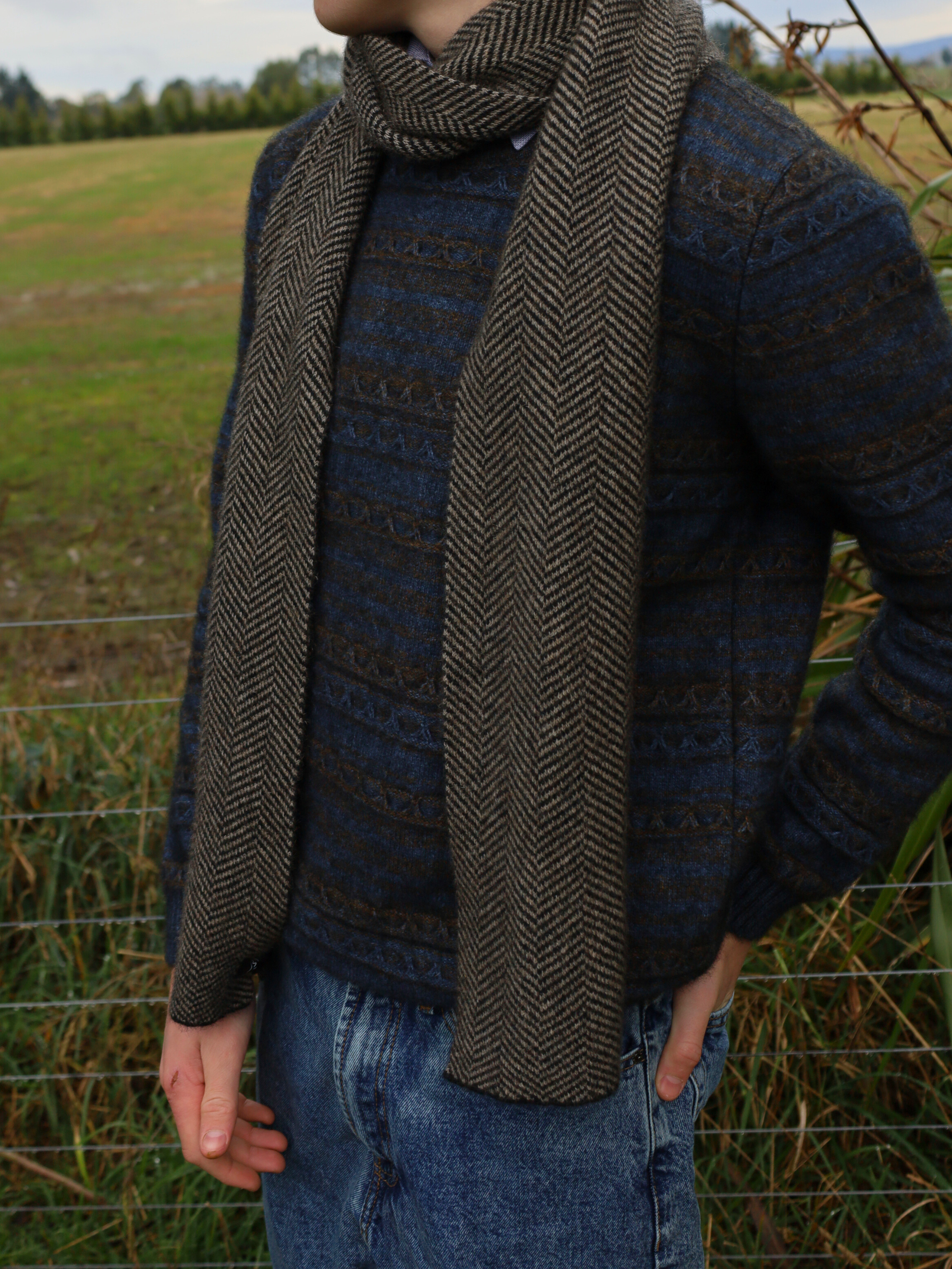mens tan possum scarf