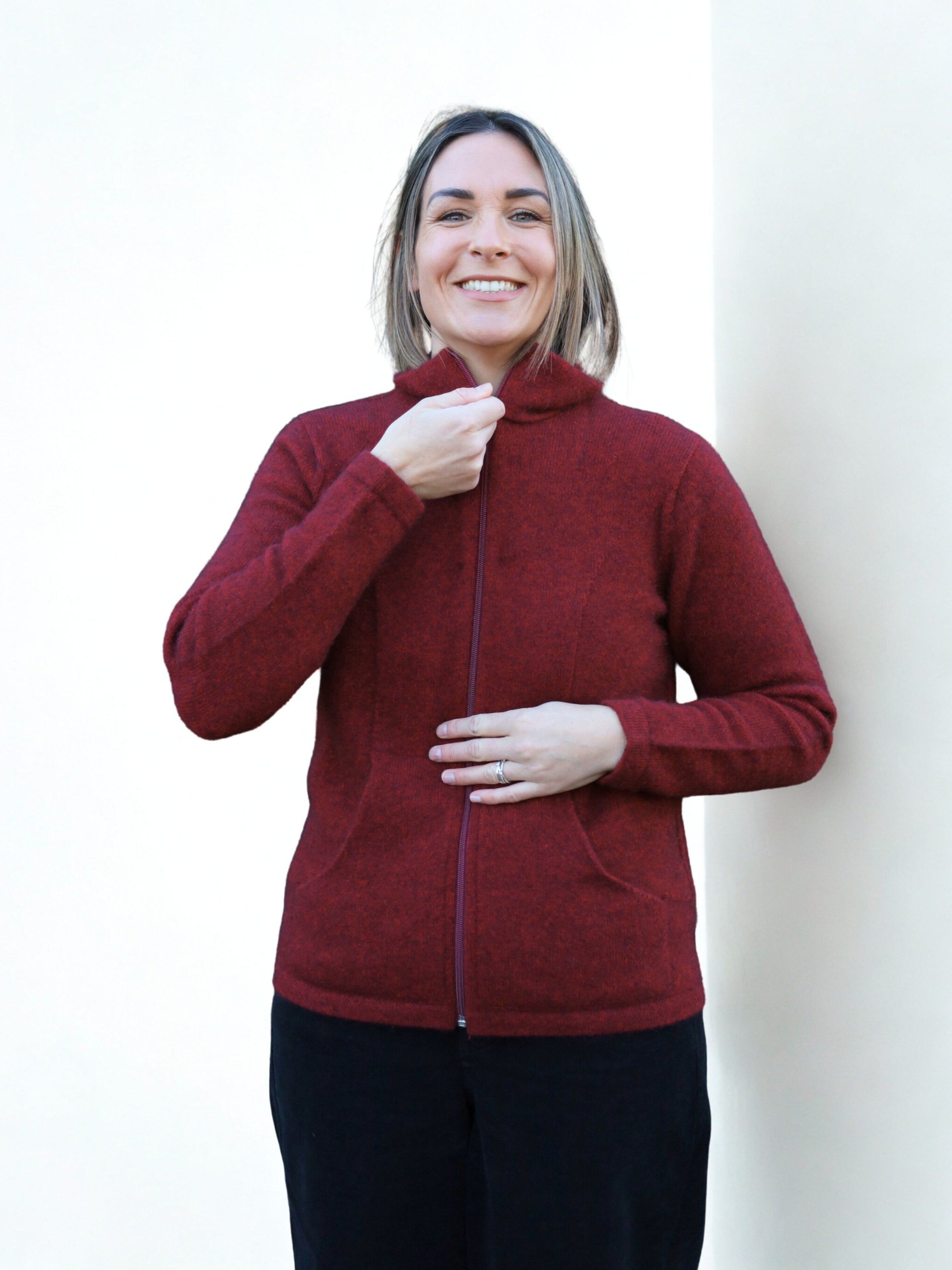 Merino Possum Slant Pocket Zip Jacket