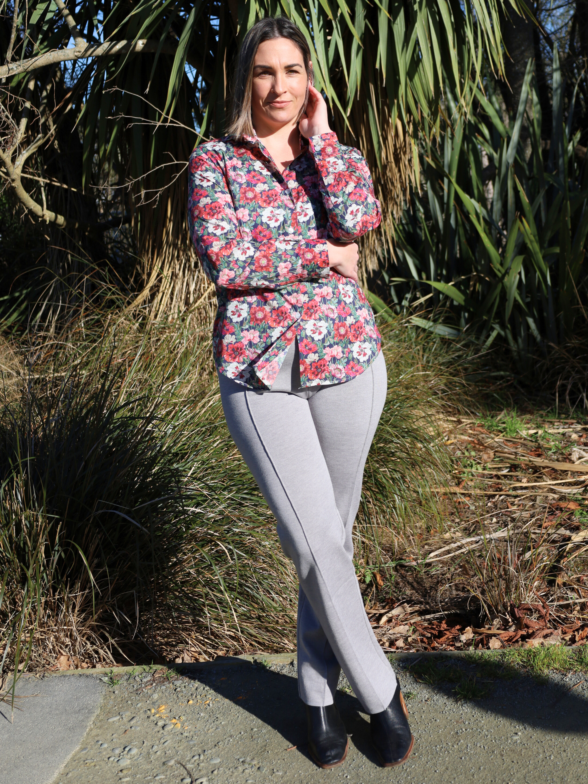 grey wool pants