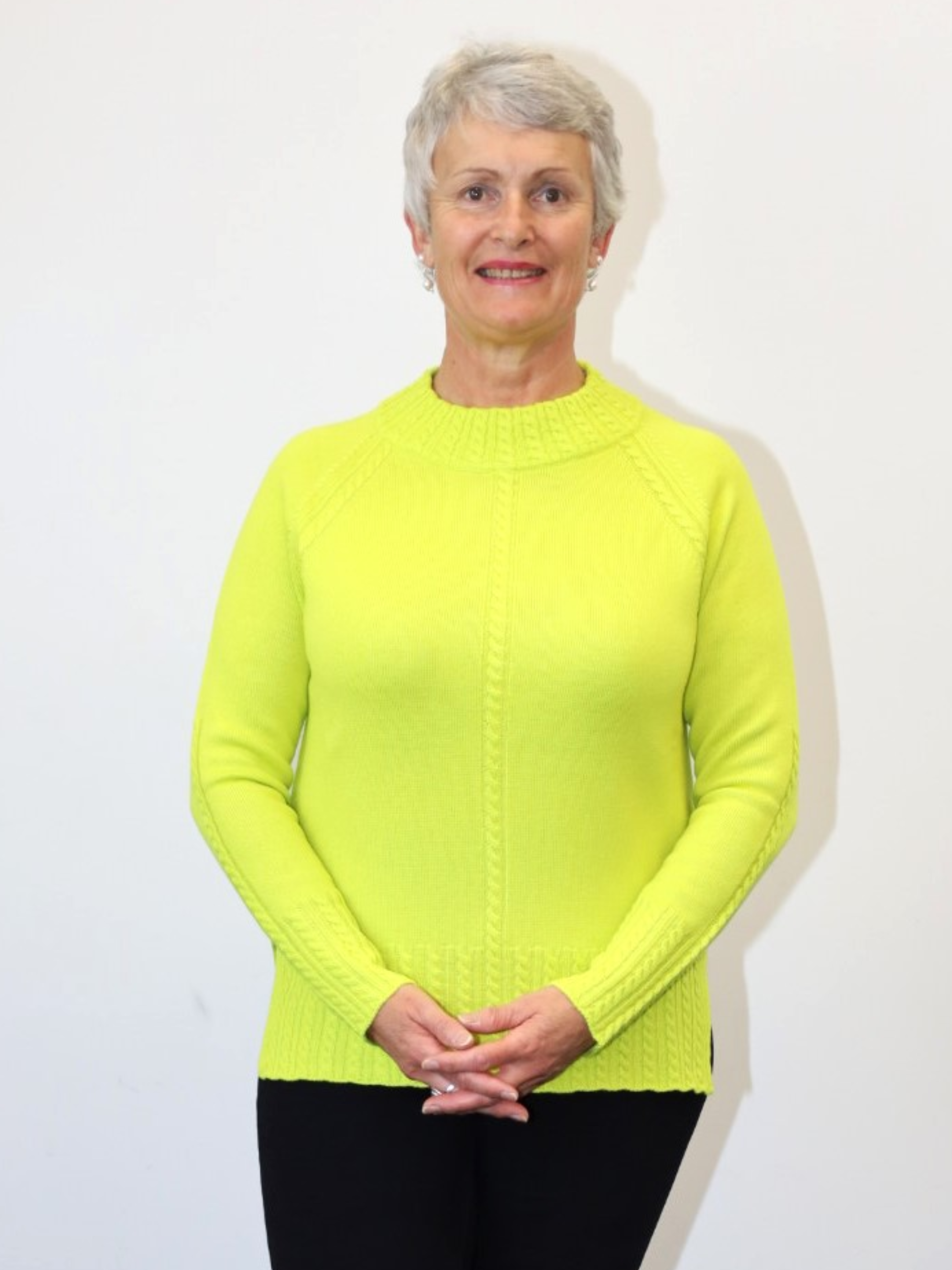 Lena Mock Crew Neck Jumper - 100% Merino Wool Made in Italy