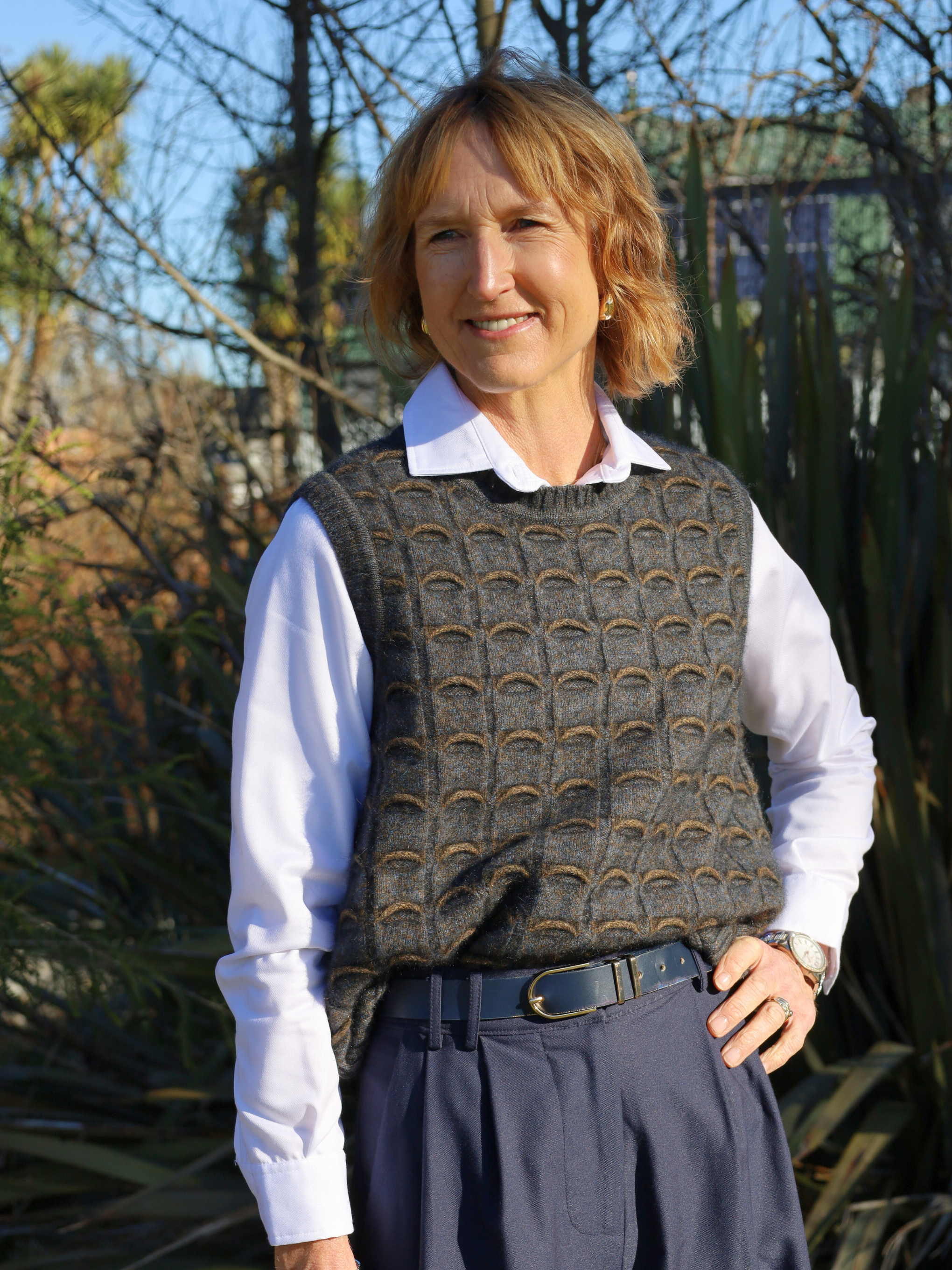earthy tones merino possum vest