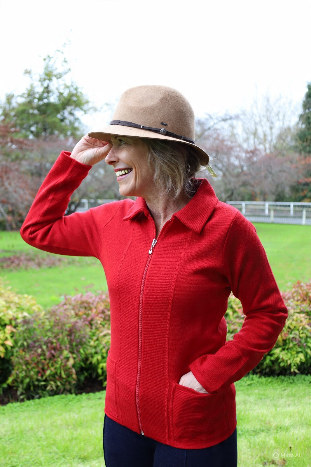 100% Merino Hannah Zip Jacket with Pockets
