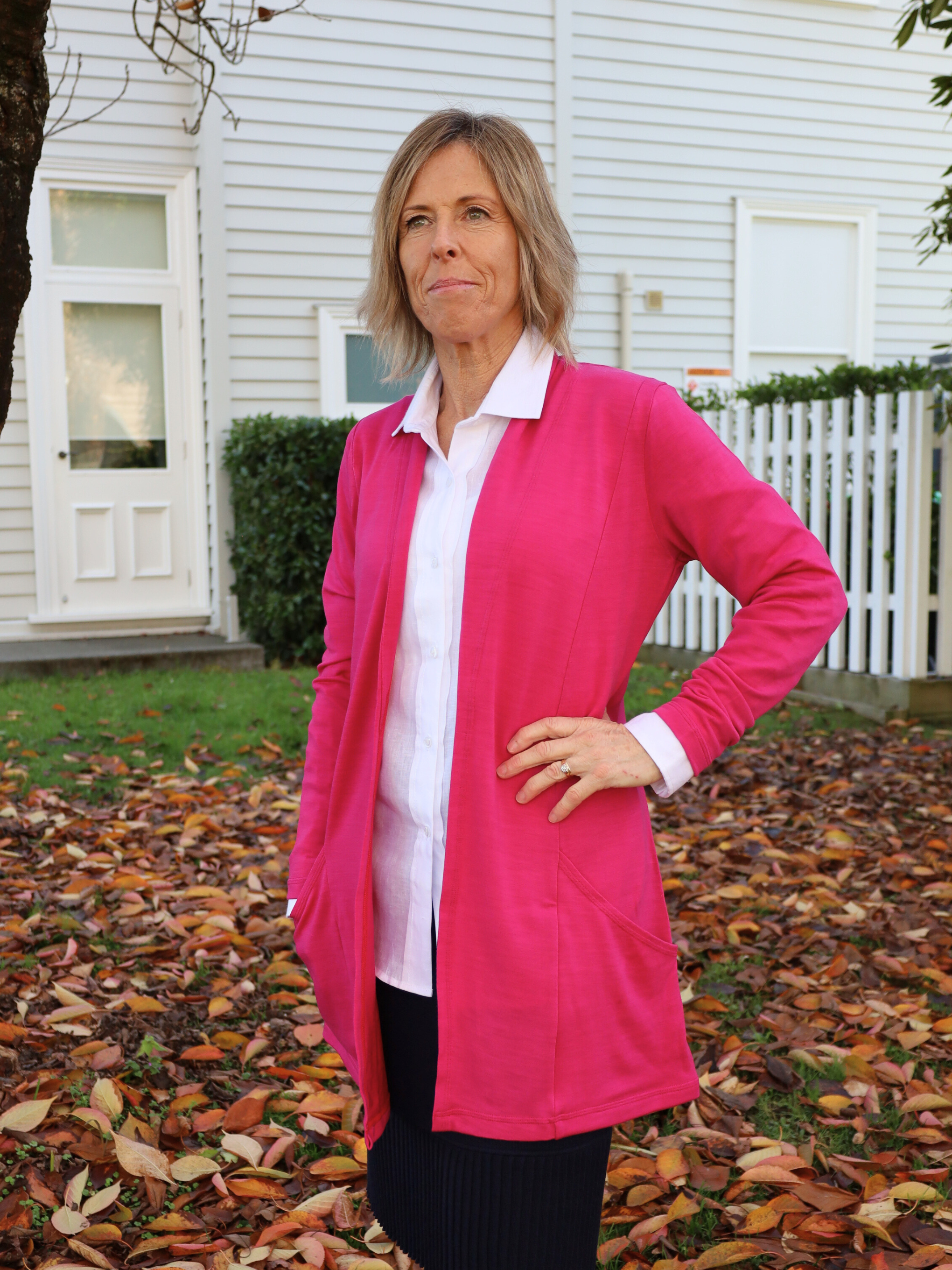 Merino Bay Road Suzanne coat AOK clothing pink 2