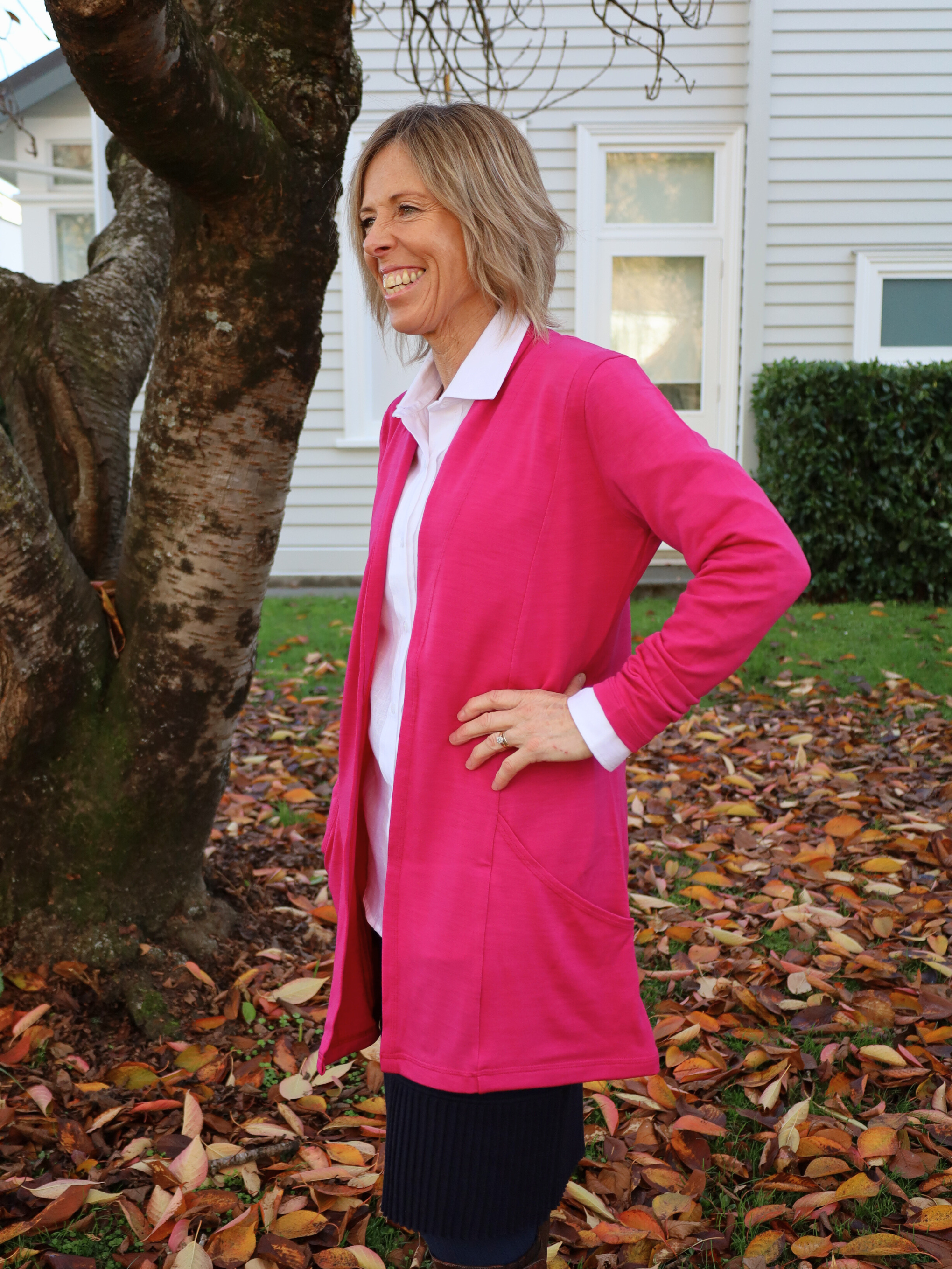 Merino Bay Road Suzanne coat AOK clothing Pink