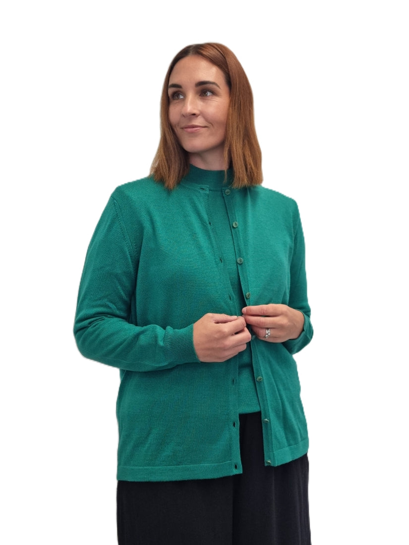 Classic Merino Button to Neck Cardigan