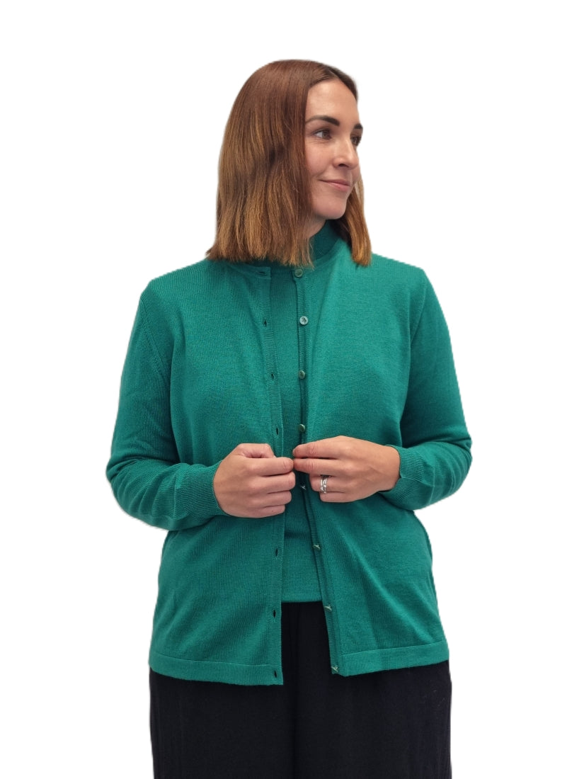 Classic Merino Button to Neck Cardigan