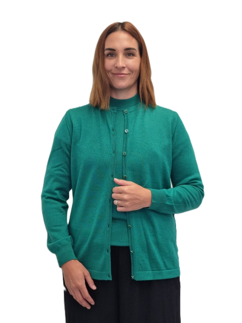 Classic Merino Button to Neck Cardigan
