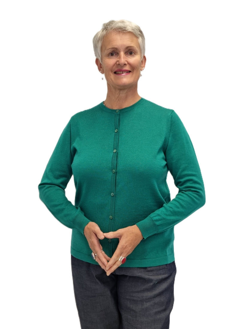 Classic Merino Button to Neck Cardigan