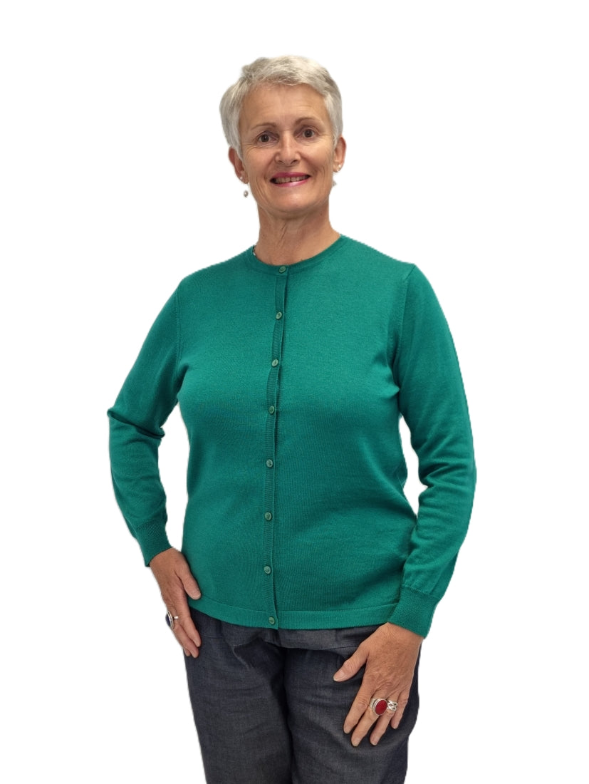 Classic Merino Button to Neck Cardigan