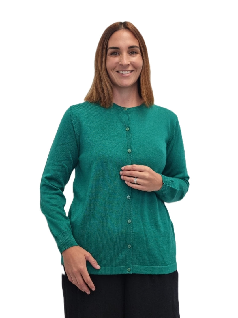 Classic Merino Button to Neck Cardigan